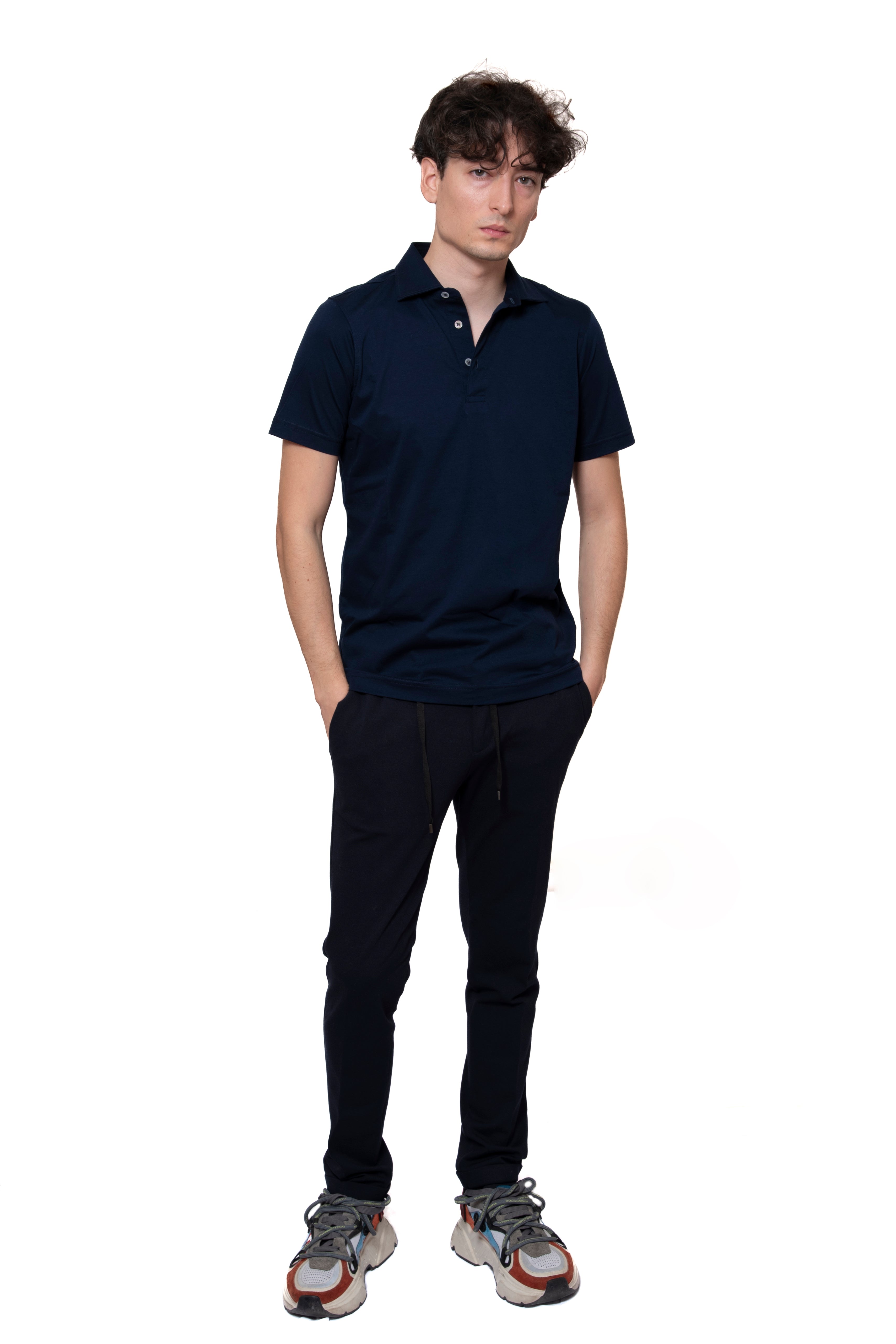 POLO FILO DI SCOZIA BLU