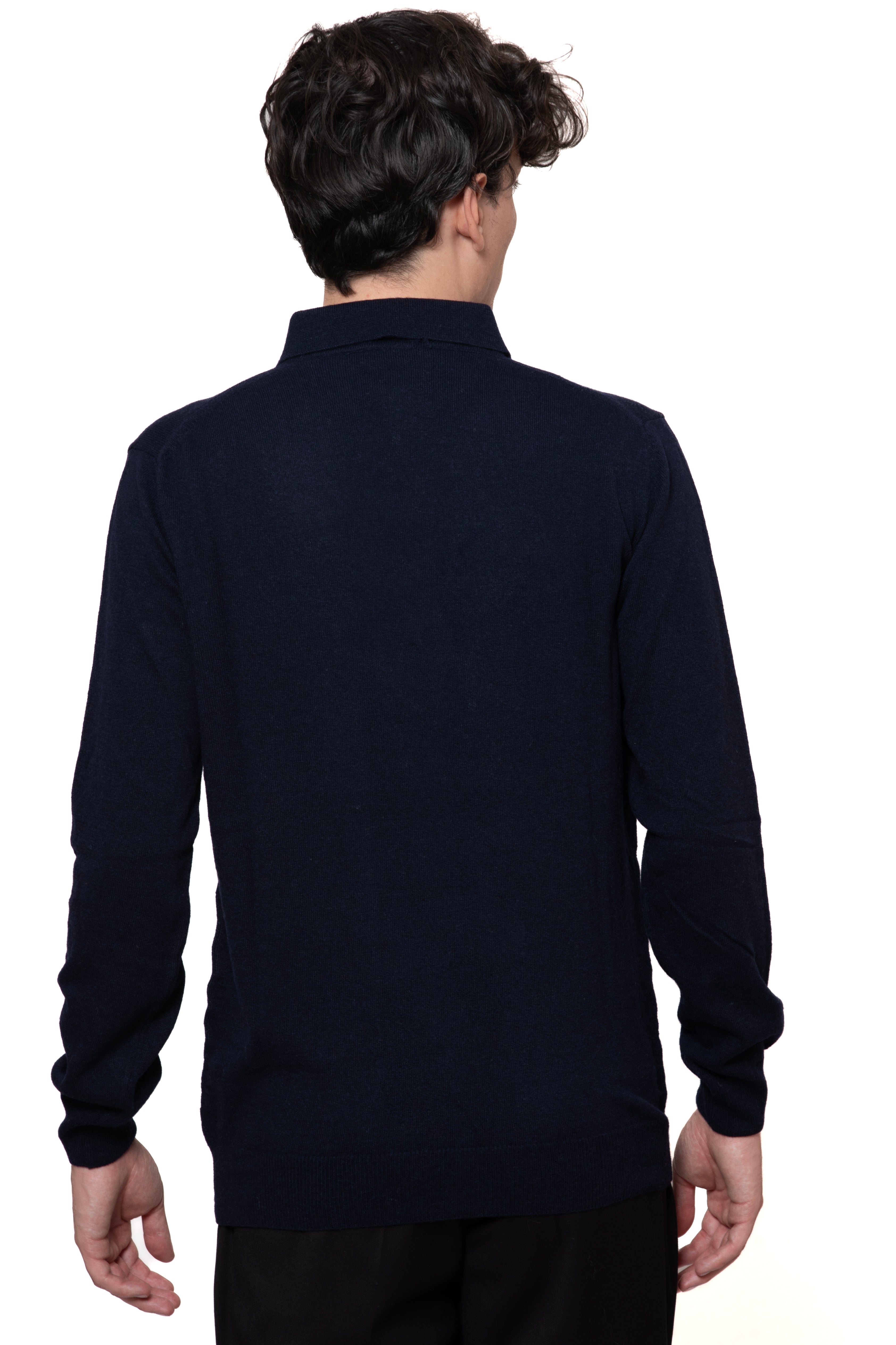 POLO IN MISTO CASHMERE BLU