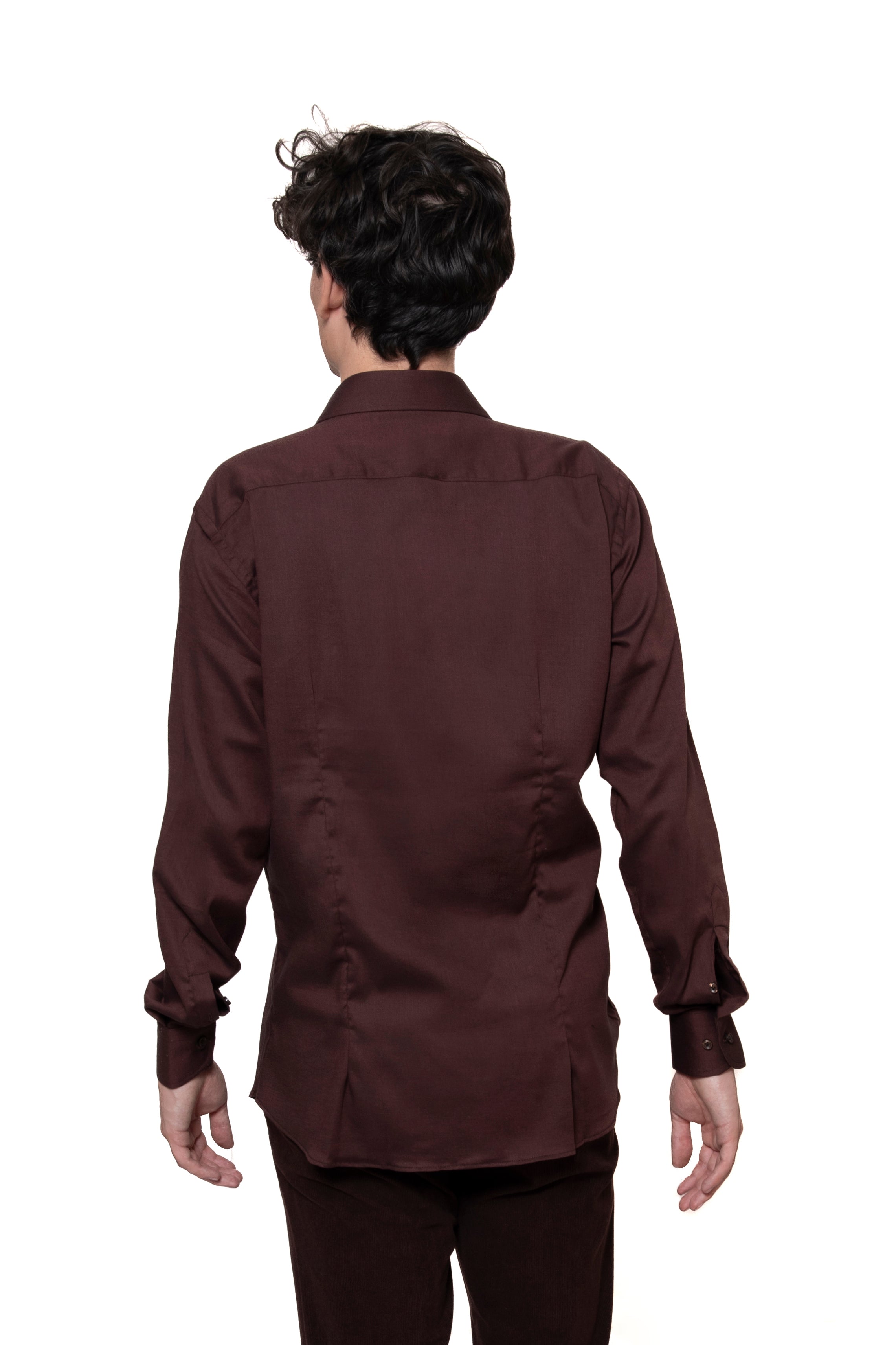 CAMICIA 100% COTONE UNITO MARRONE
