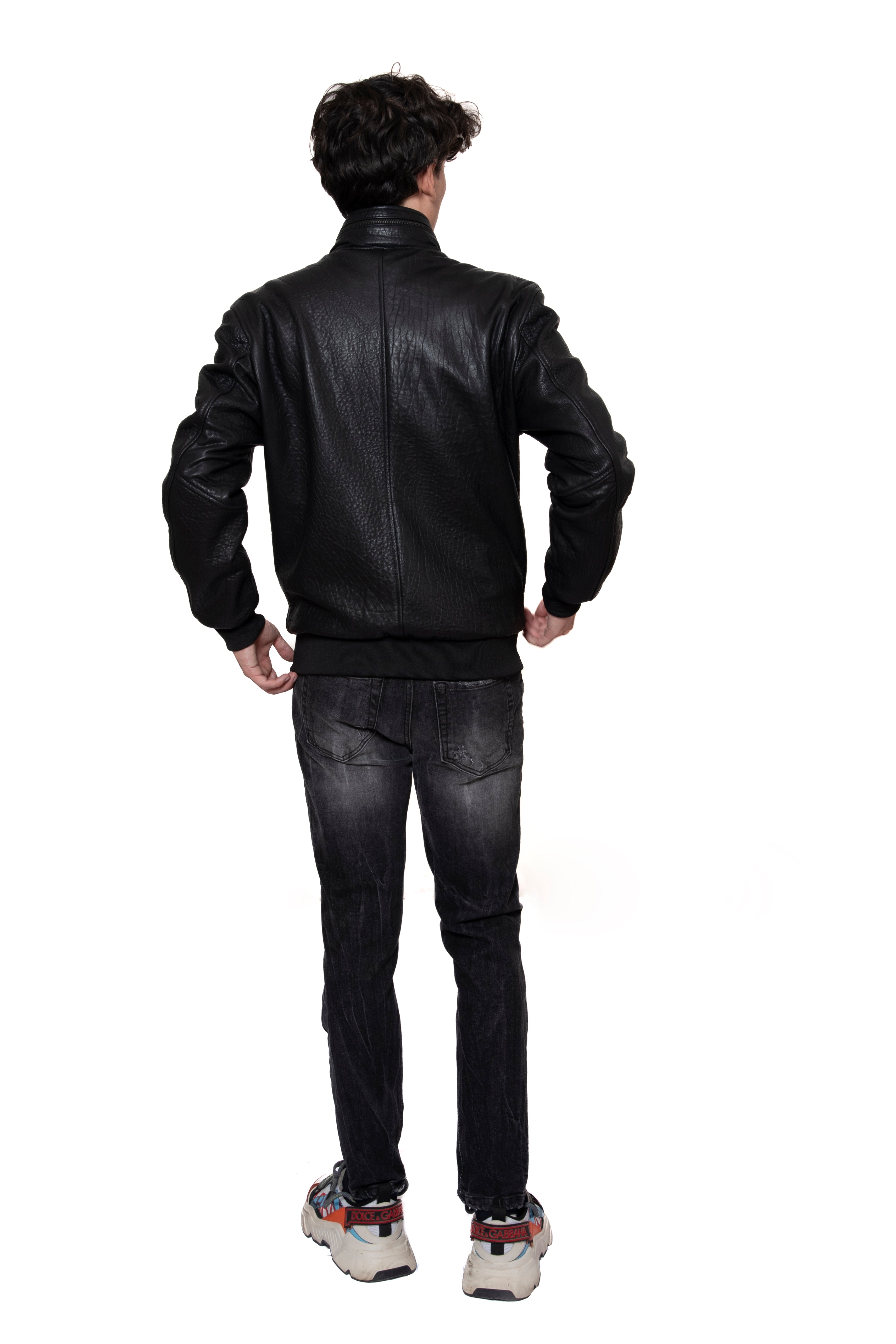 GIUBBINO IN PELLE MUFLONE CON CAPPUCCIO IMPERMEABILE ESTRAIBILE