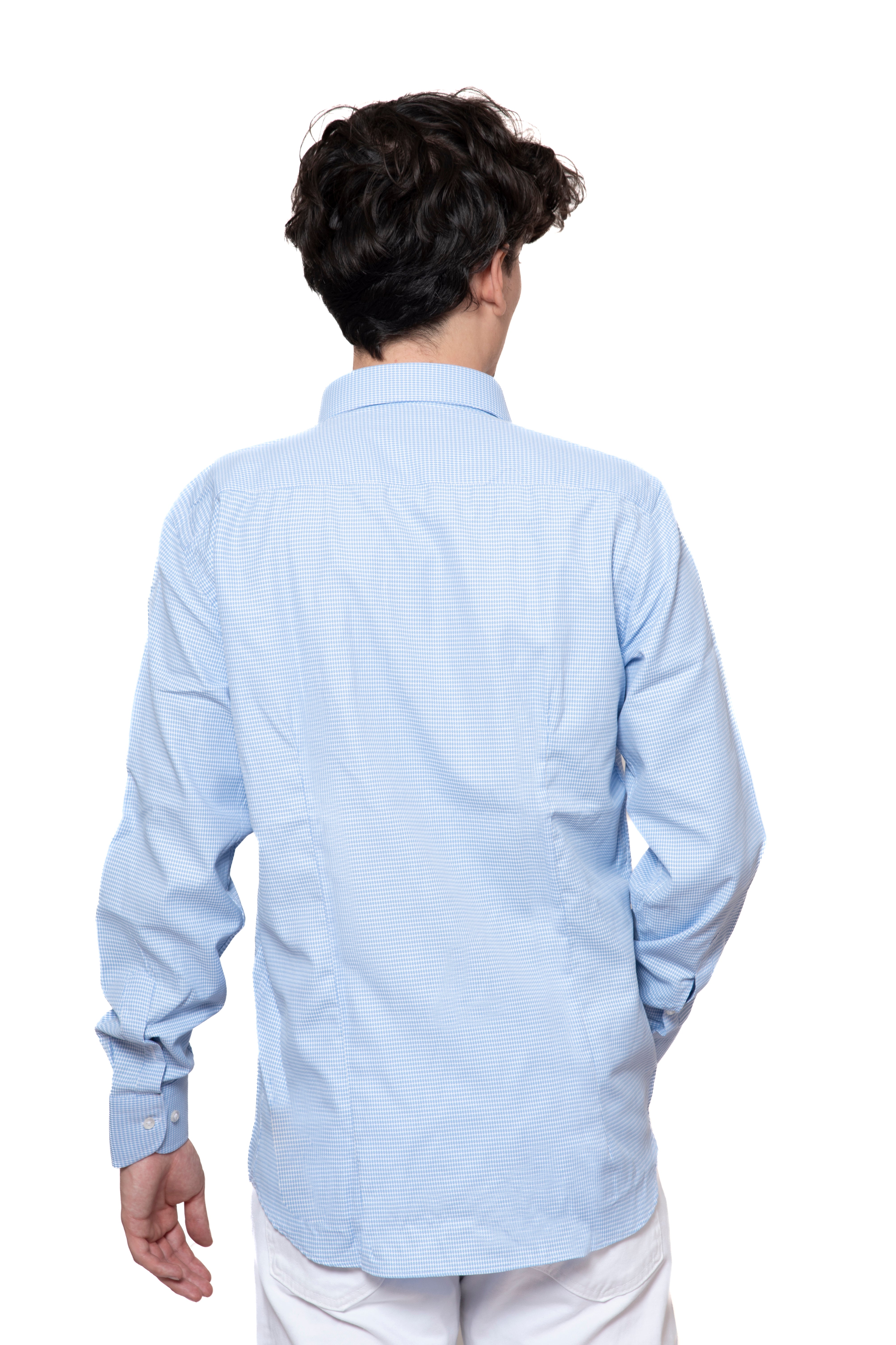 CAMICIA MICROPOIS AZZURRO