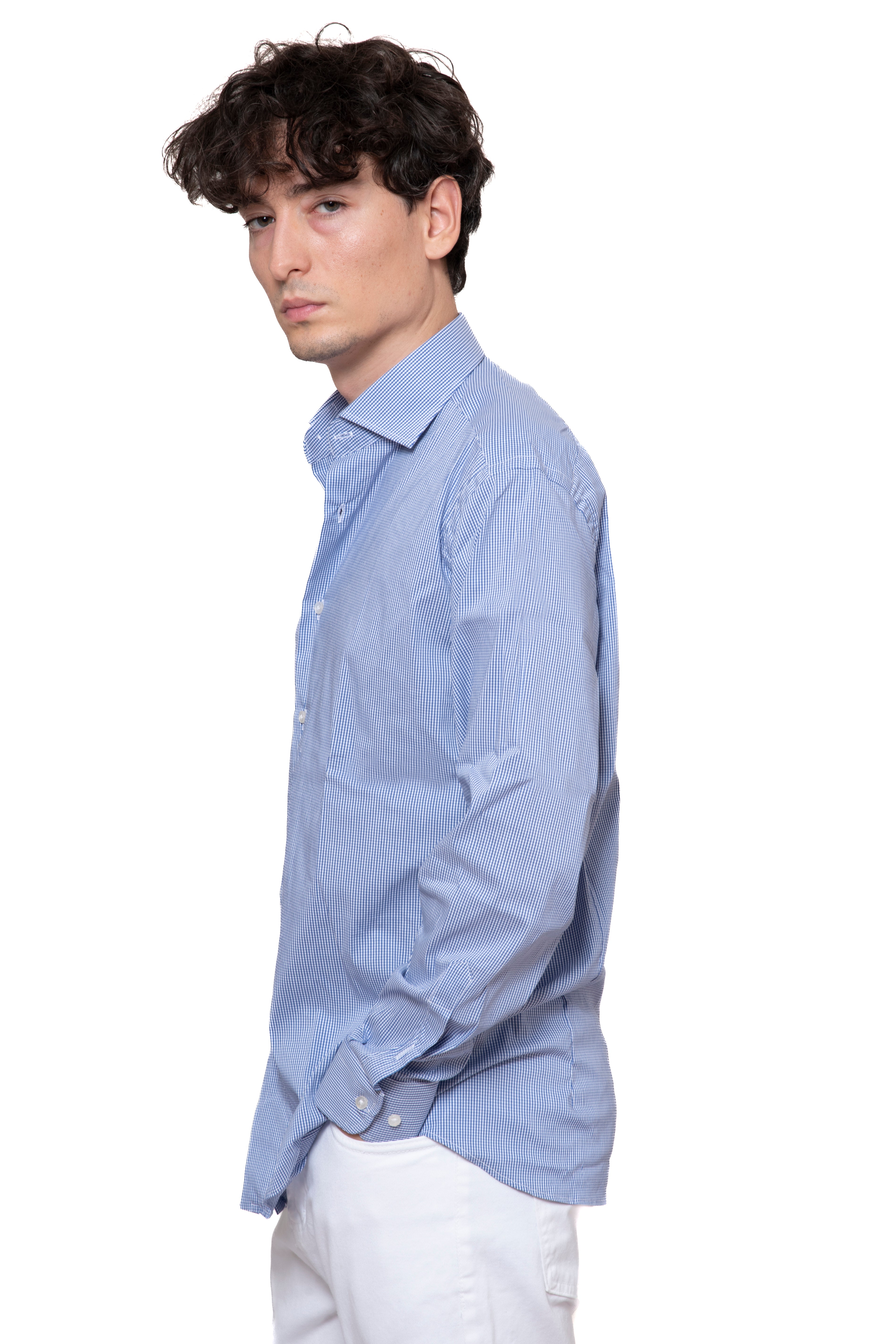 CAMICIA QUADRETTI AZZURRO