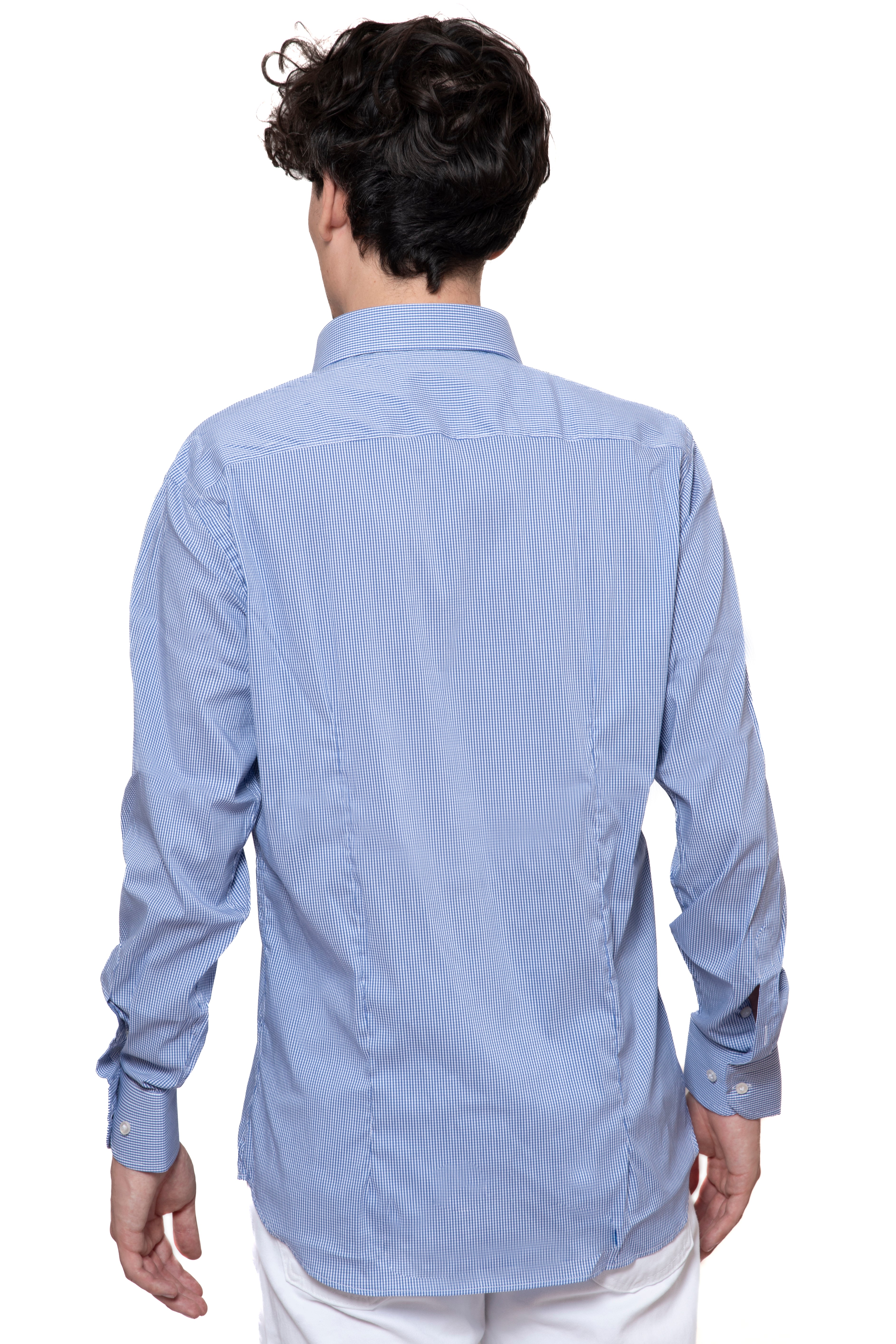 CAMICIA QUADRETTI AZZURRO