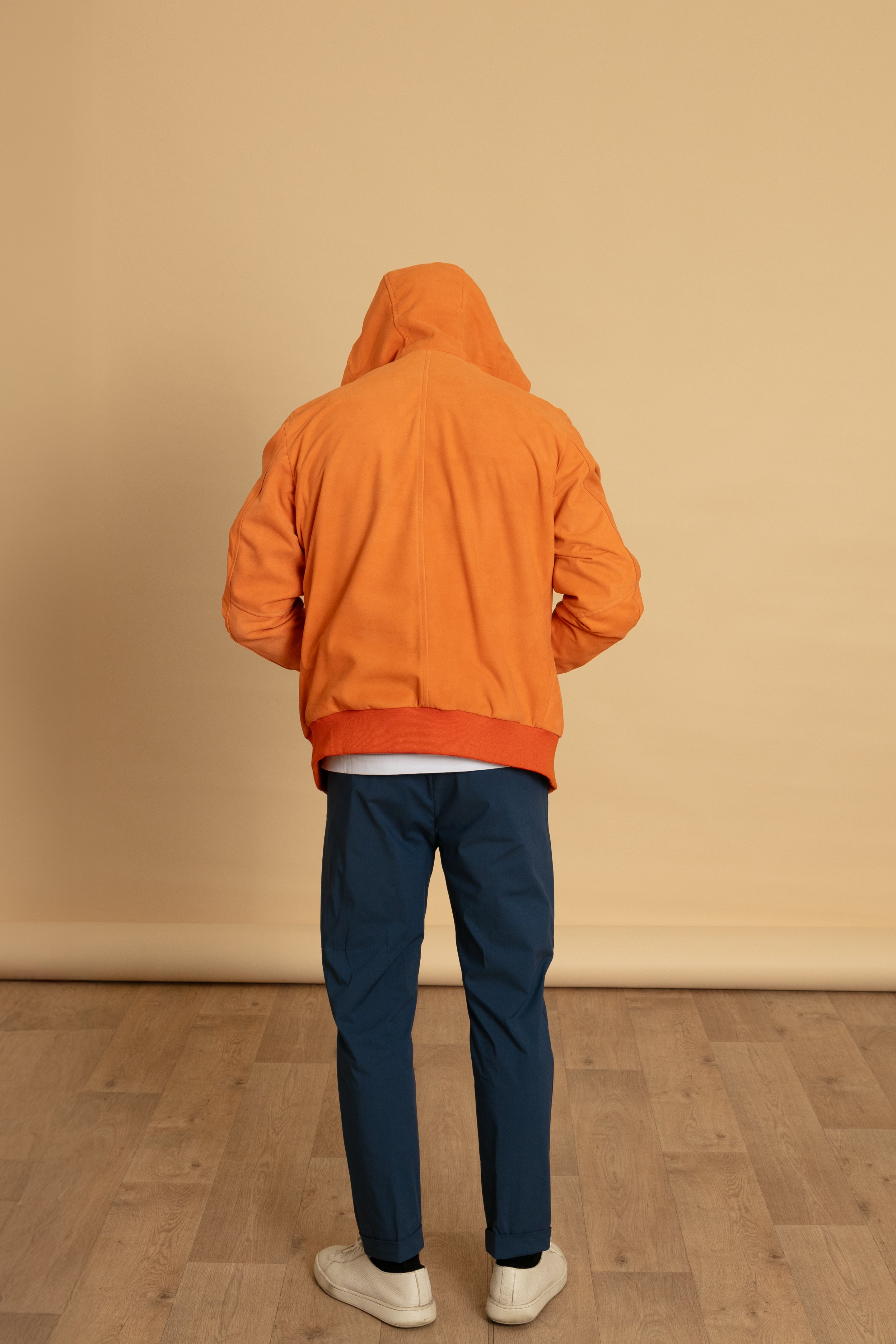 GIUBBINO IN RENNA CON CAPPUCCIO ARANCIO