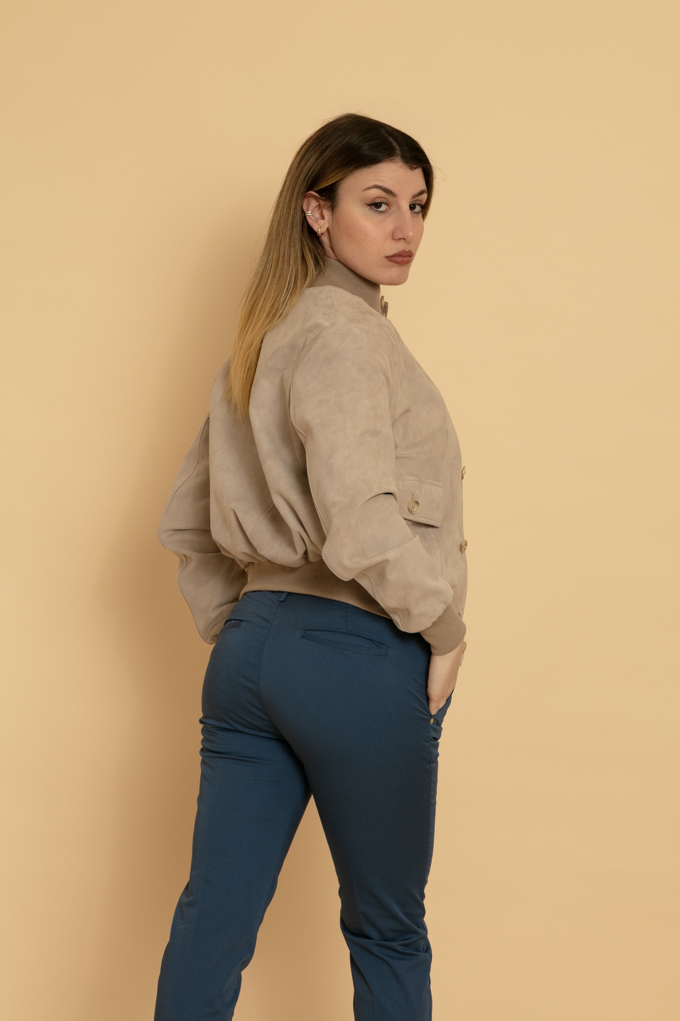 Pantalone Tasca America Donna Blu Rennino