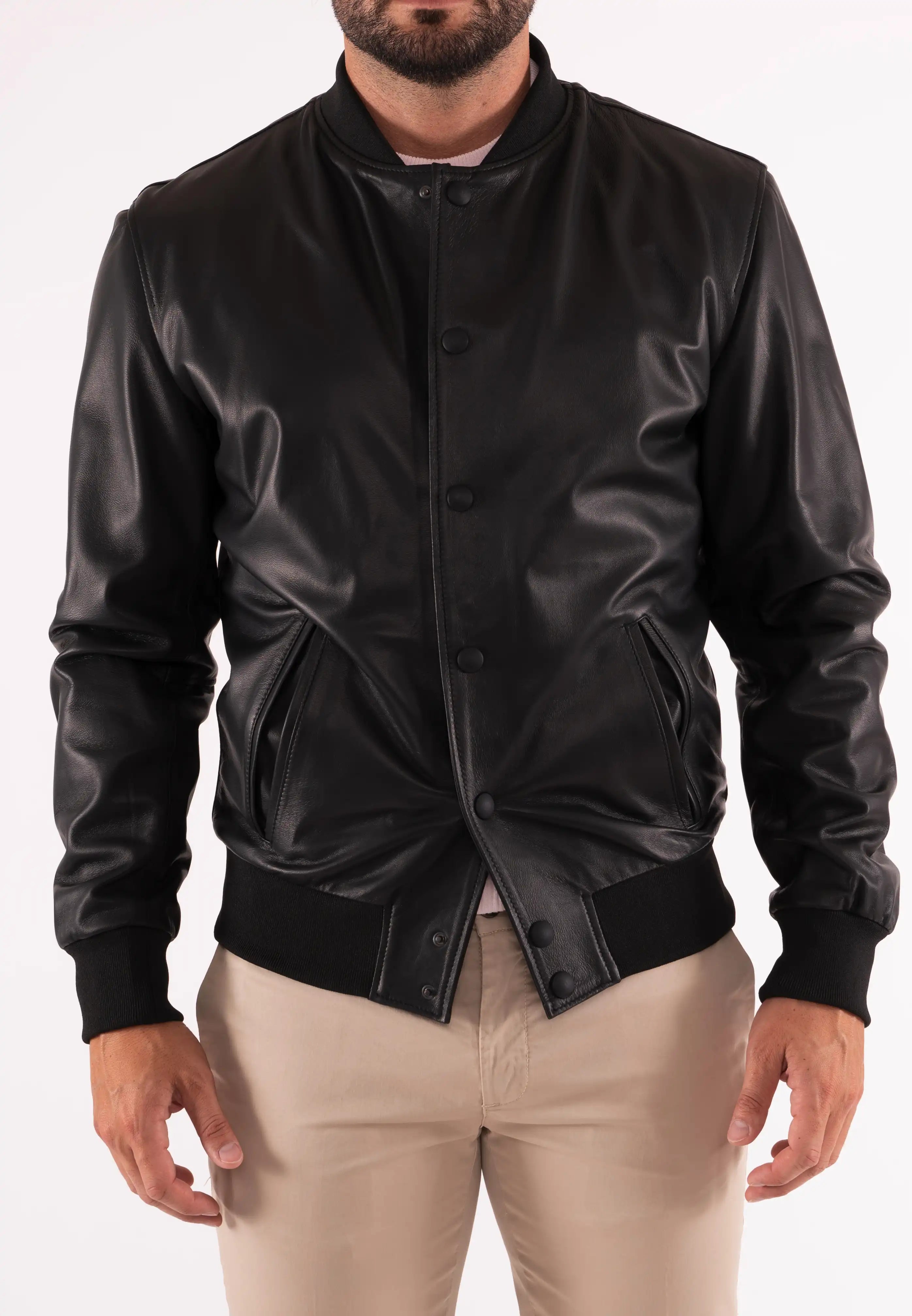 GIUBBINO IN PELLE NERO