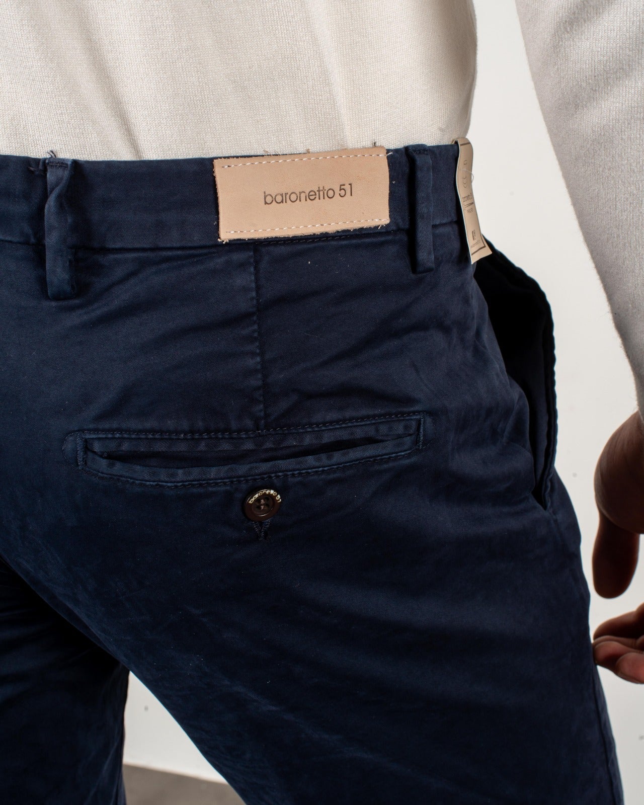 PRINCIPE CHINOS COTONE INVERNALE TASCA AMERICA BLU