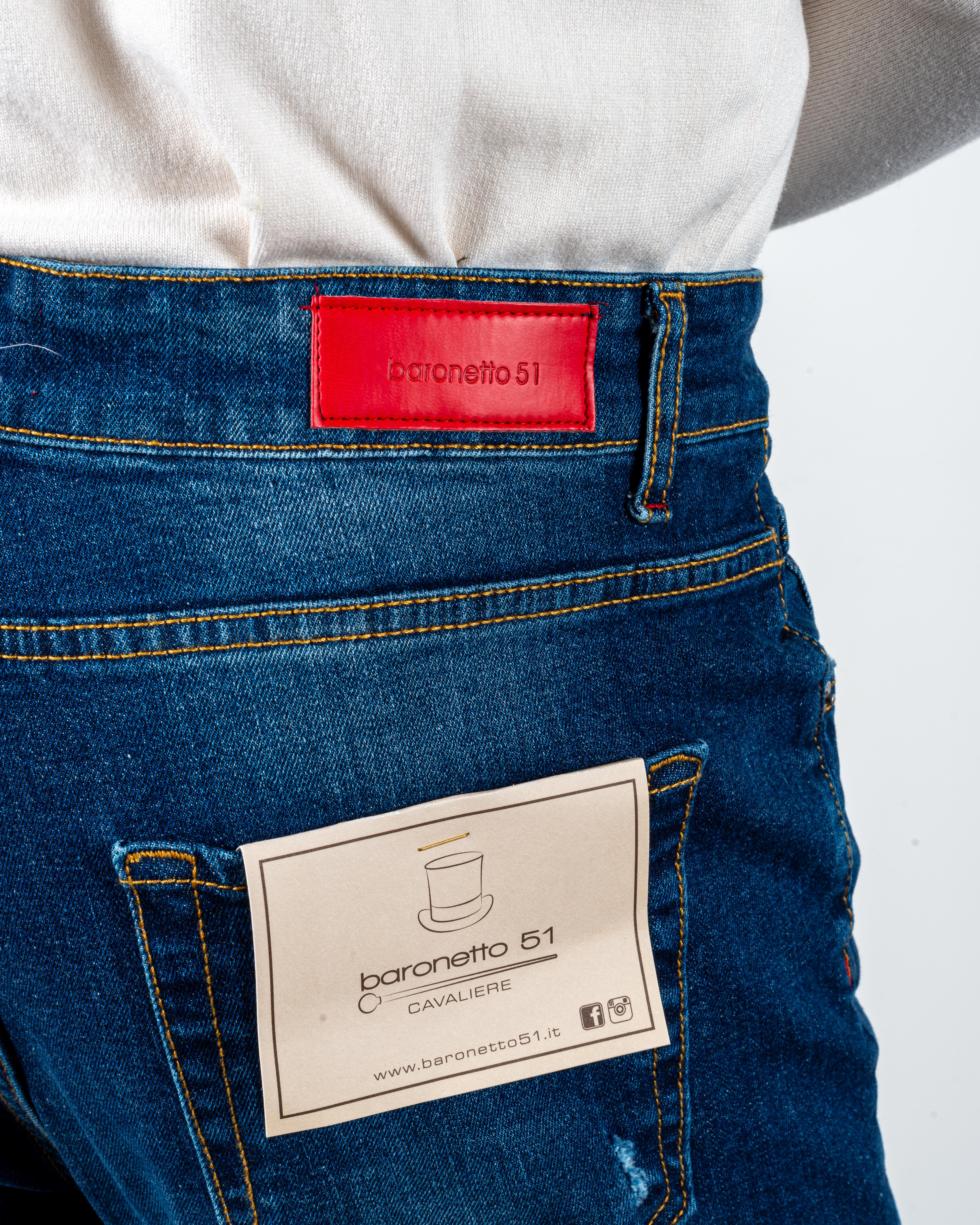 CAVALIERE JEANS BLU LAVAGGIO 3 + ABRASIONI