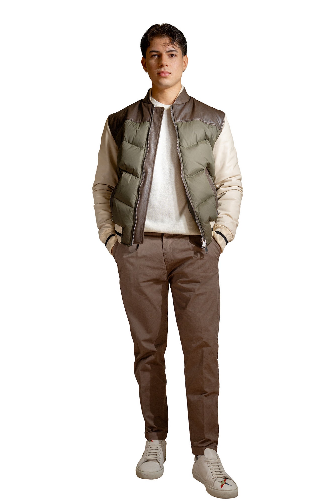 PIUMINO PELLE E TESSUTO