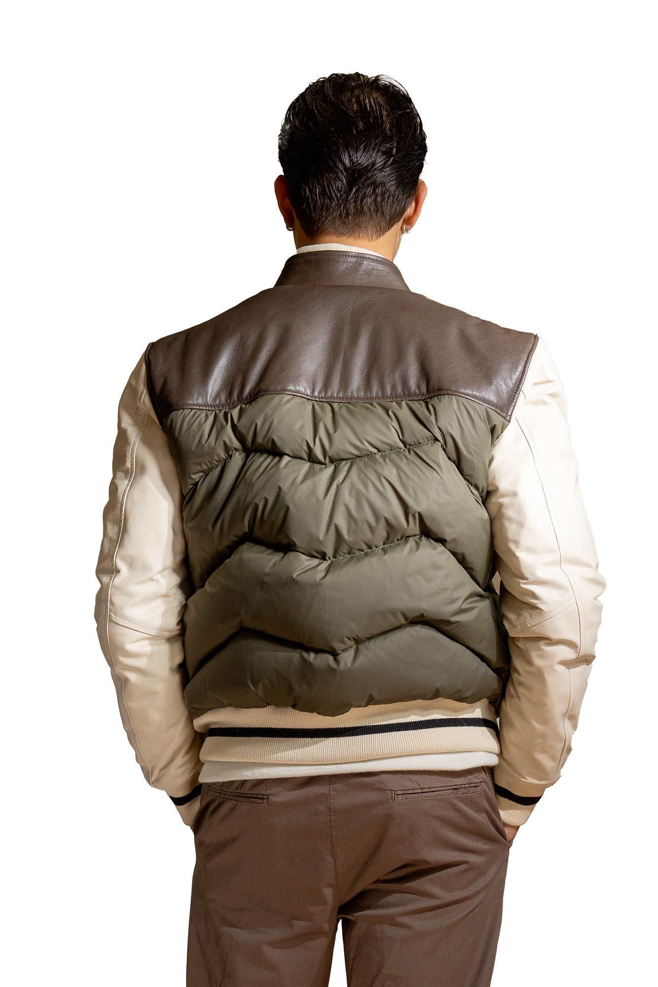 PIUMINO PELLE E TESSUTO