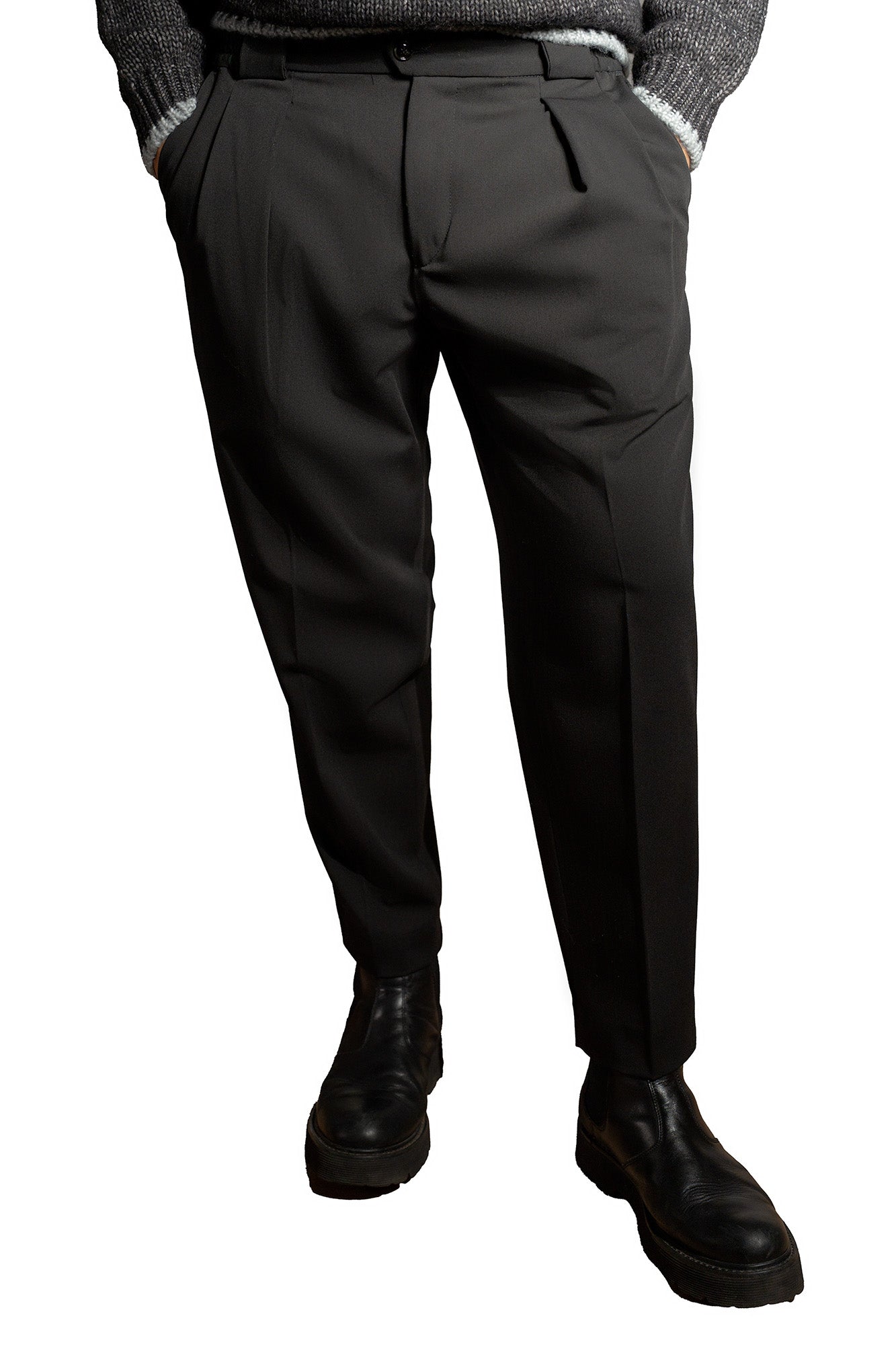 Pantalone con molla in lana – tasca America