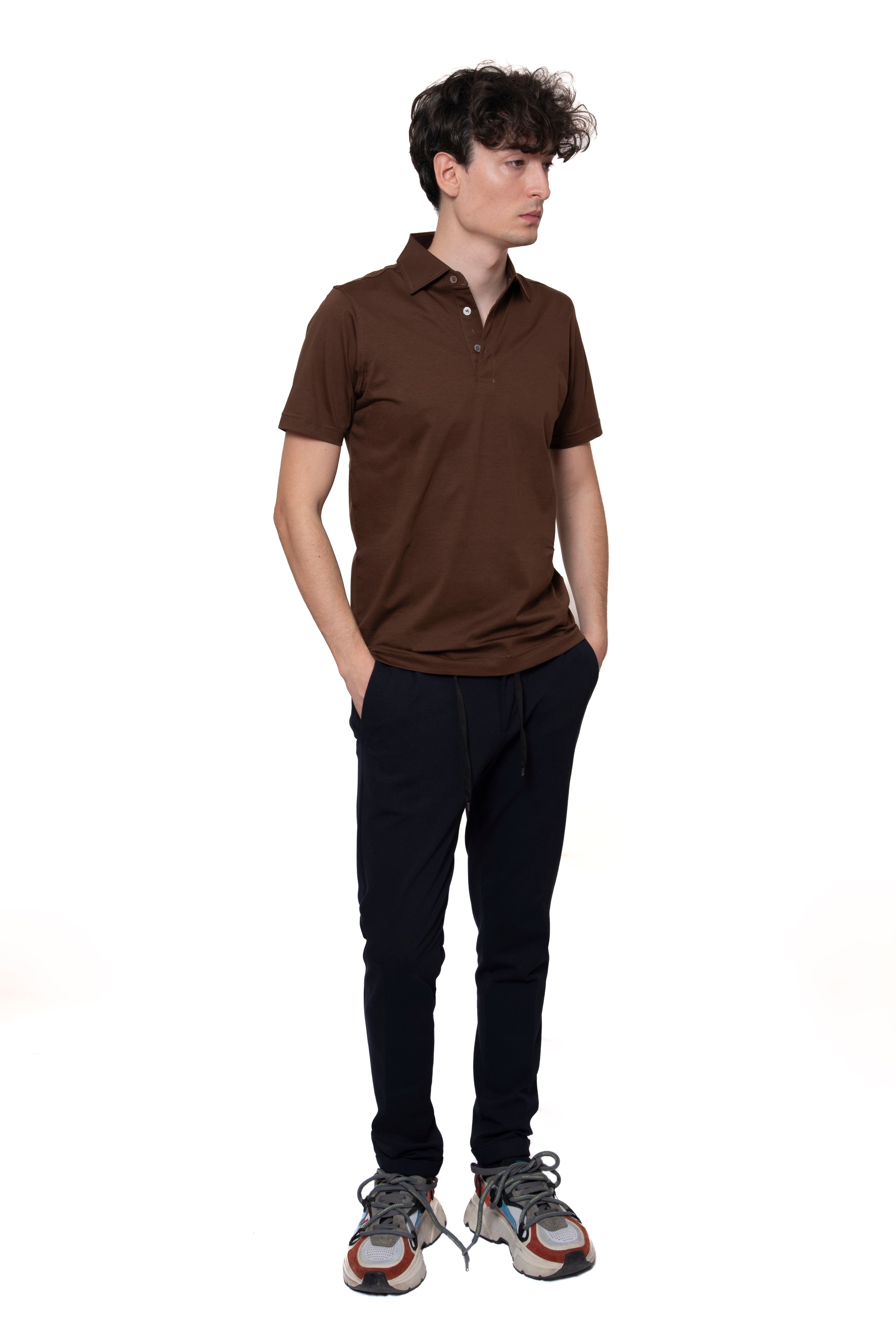 POLO FILO DI SCOZIA CIOCCOLATO