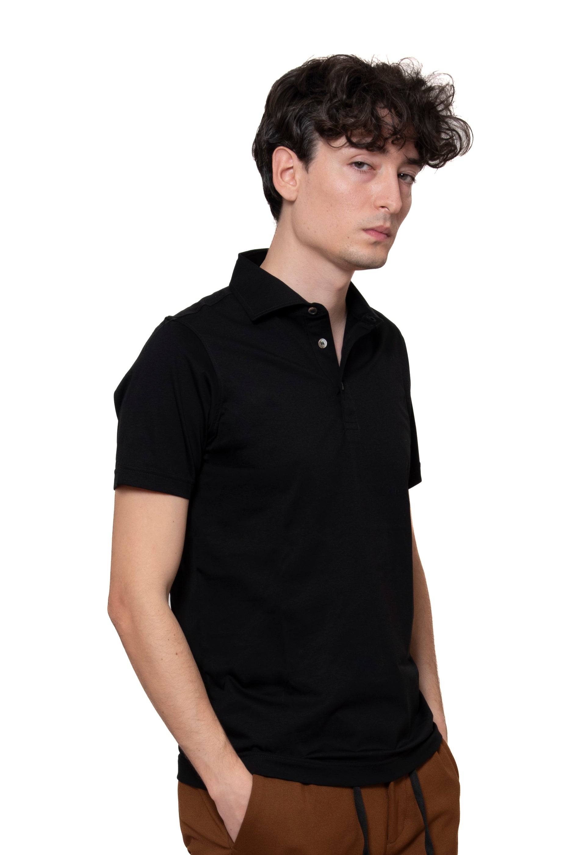 POLO FILO DI SCOZIA NERO