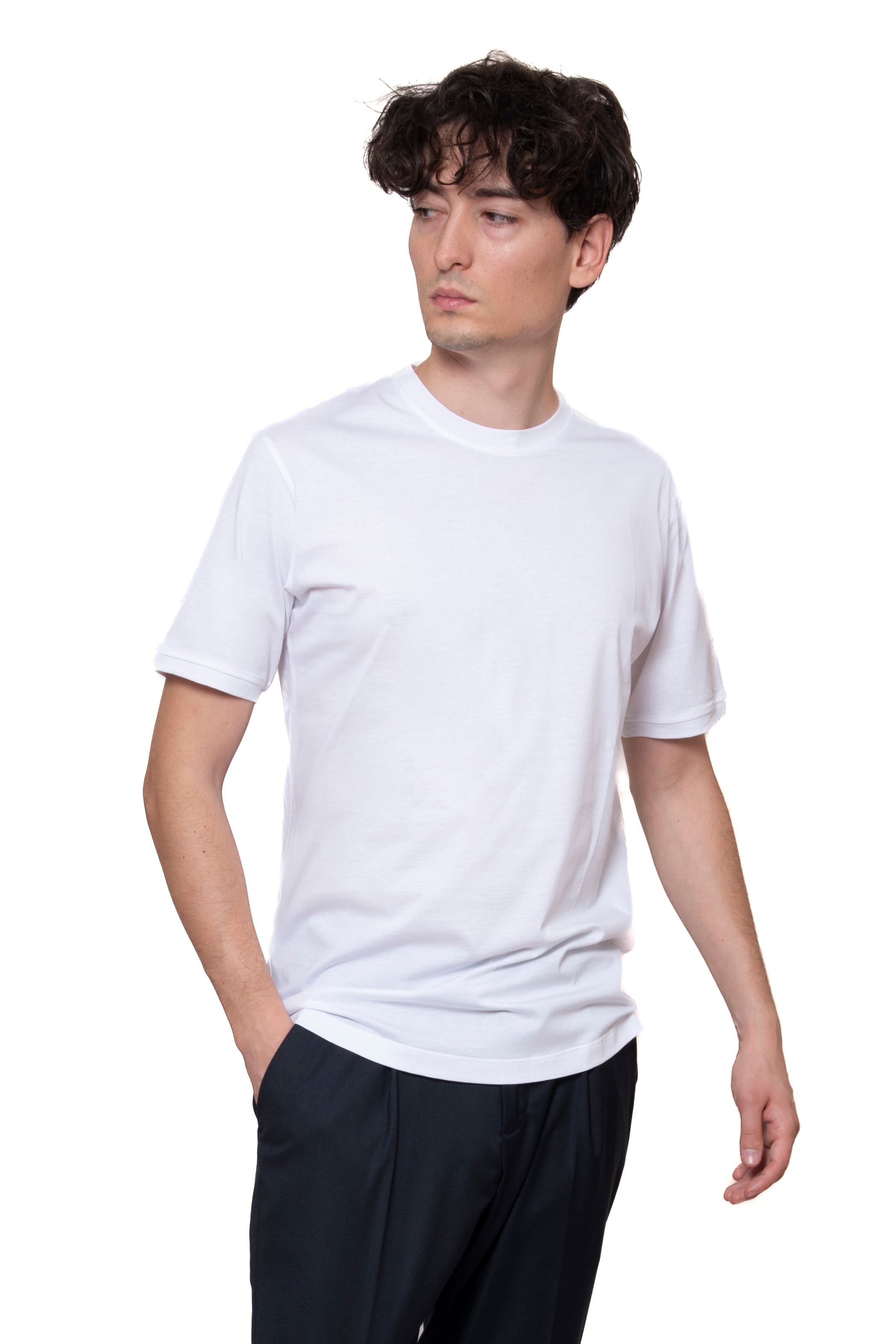 T-SHIRT FILO DI SCOZIA BIANCA