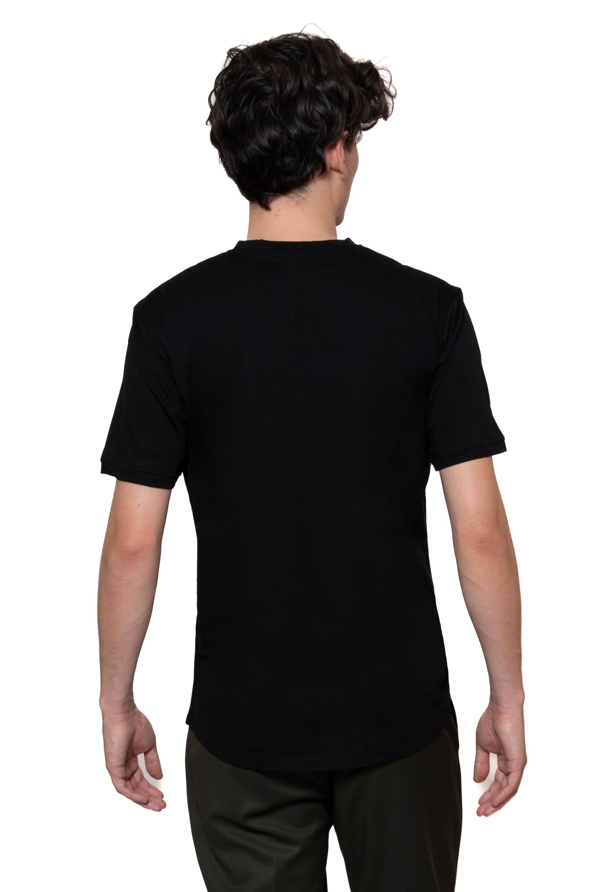 T-SHIRT FILO DI SCOZIA NERA