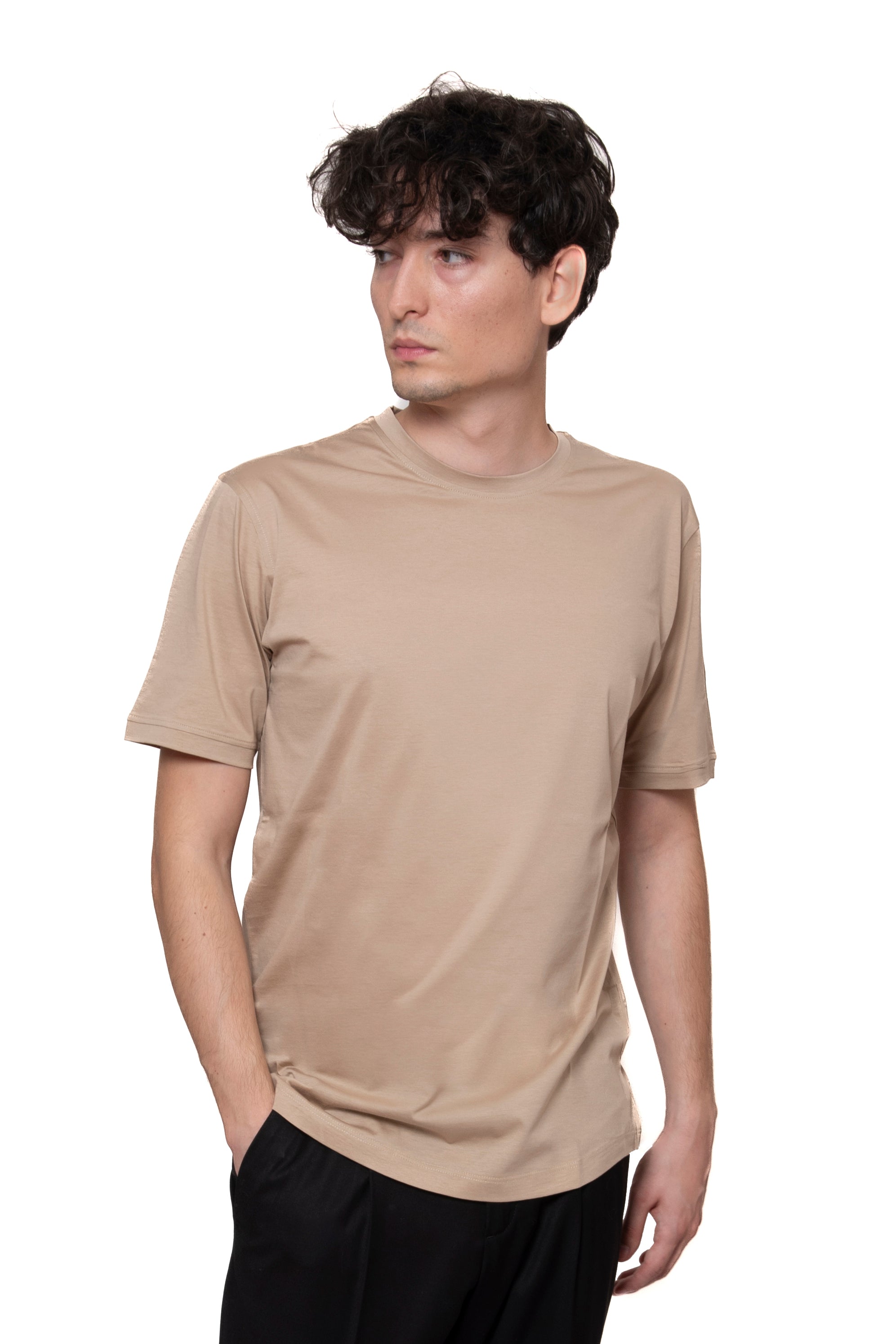 T-SHIRT FILO DI SCOZIA BEIGE