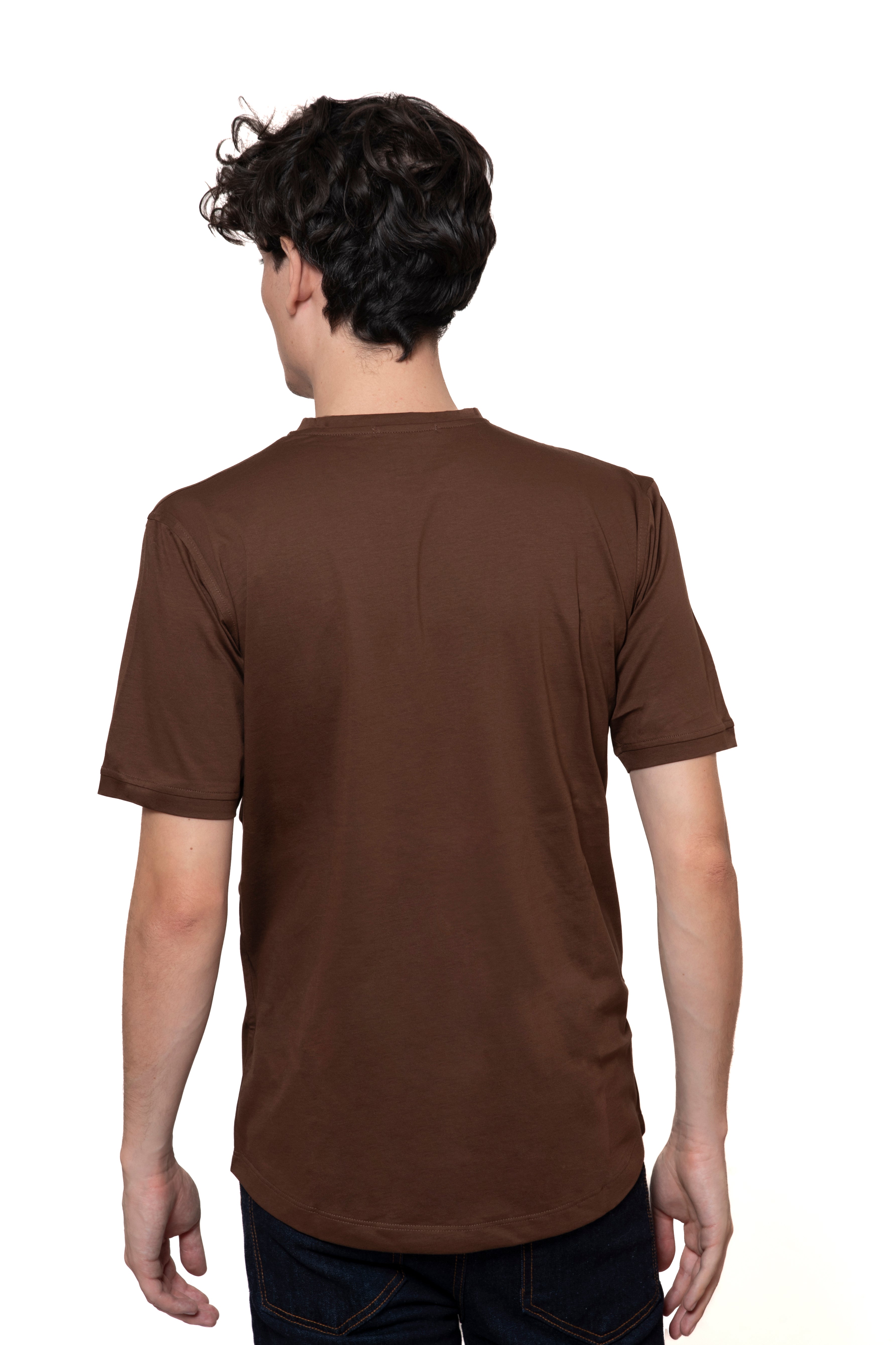 T-SHIRT FILO DI SCOZIA CIOCCOLATO