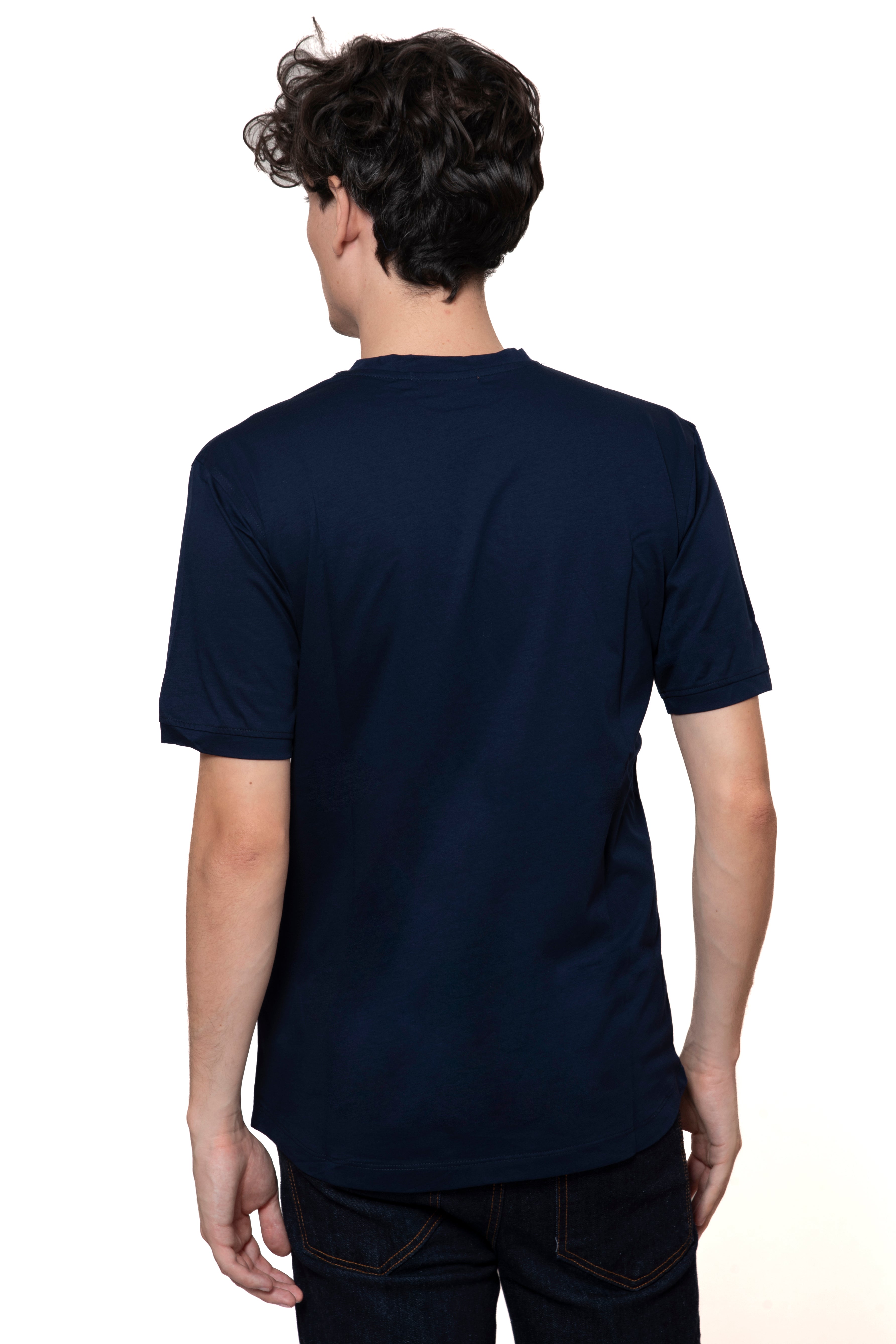 T-SHIRT FILO DI SCOZIA BLU
