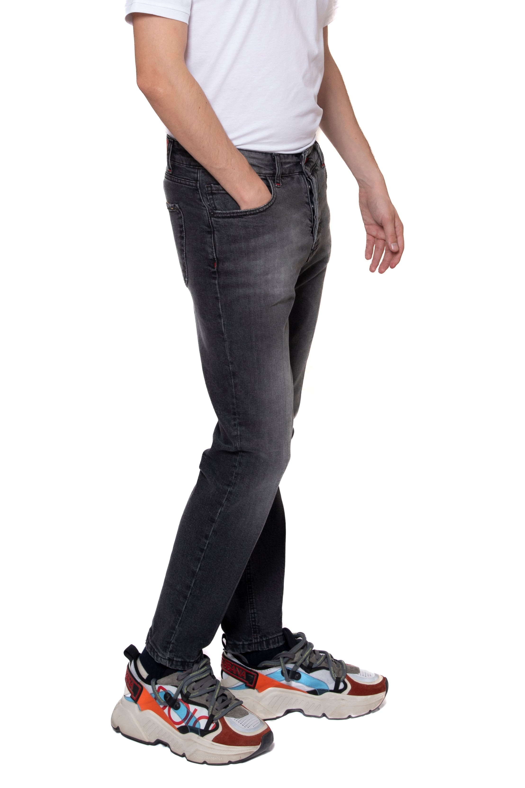 CAVALIERE JEANS NERO LAVAGGIO 3