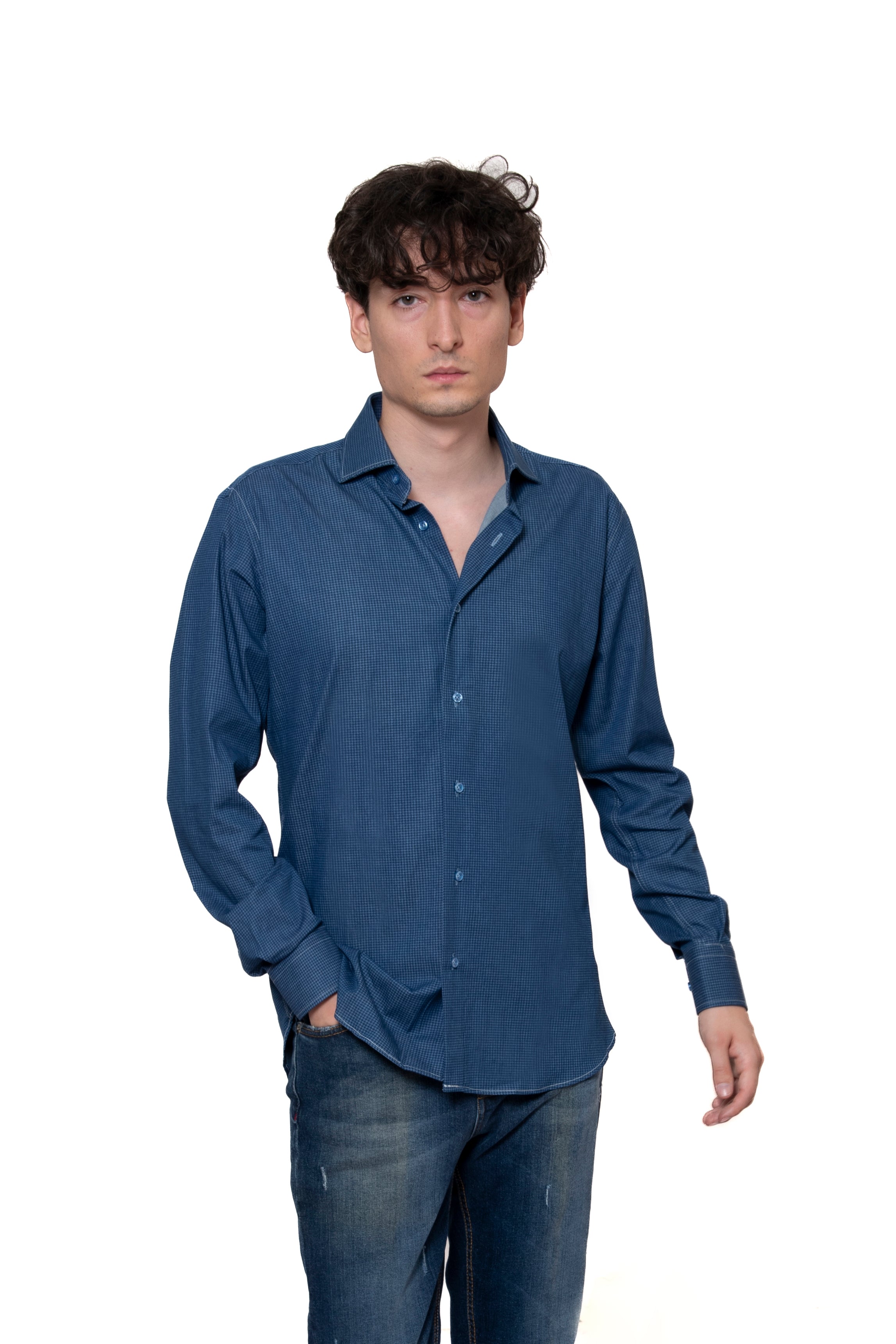 CAMICIA DENIM QUADRETTI