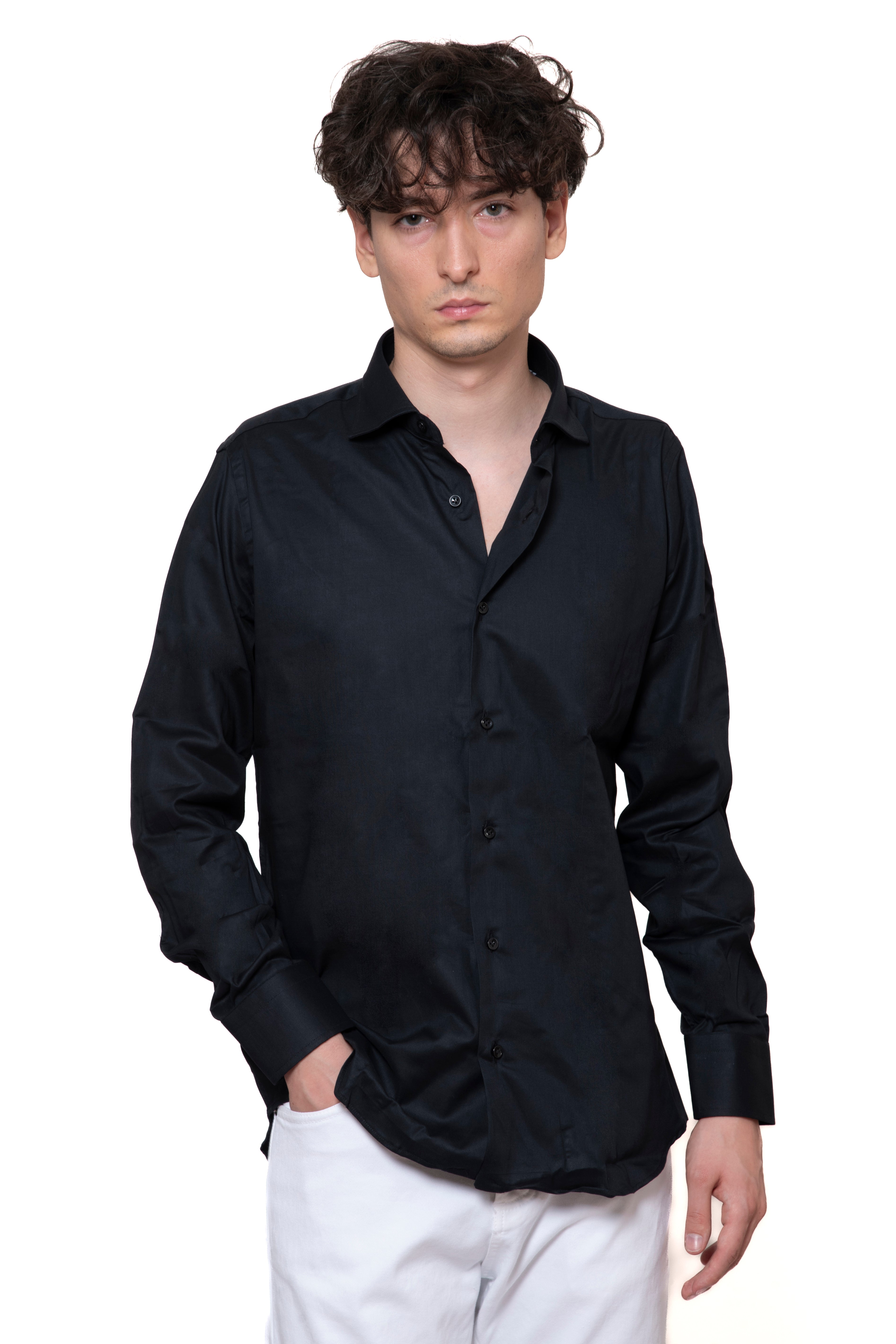 CAMICIA 100% COTONE UNITO NERO