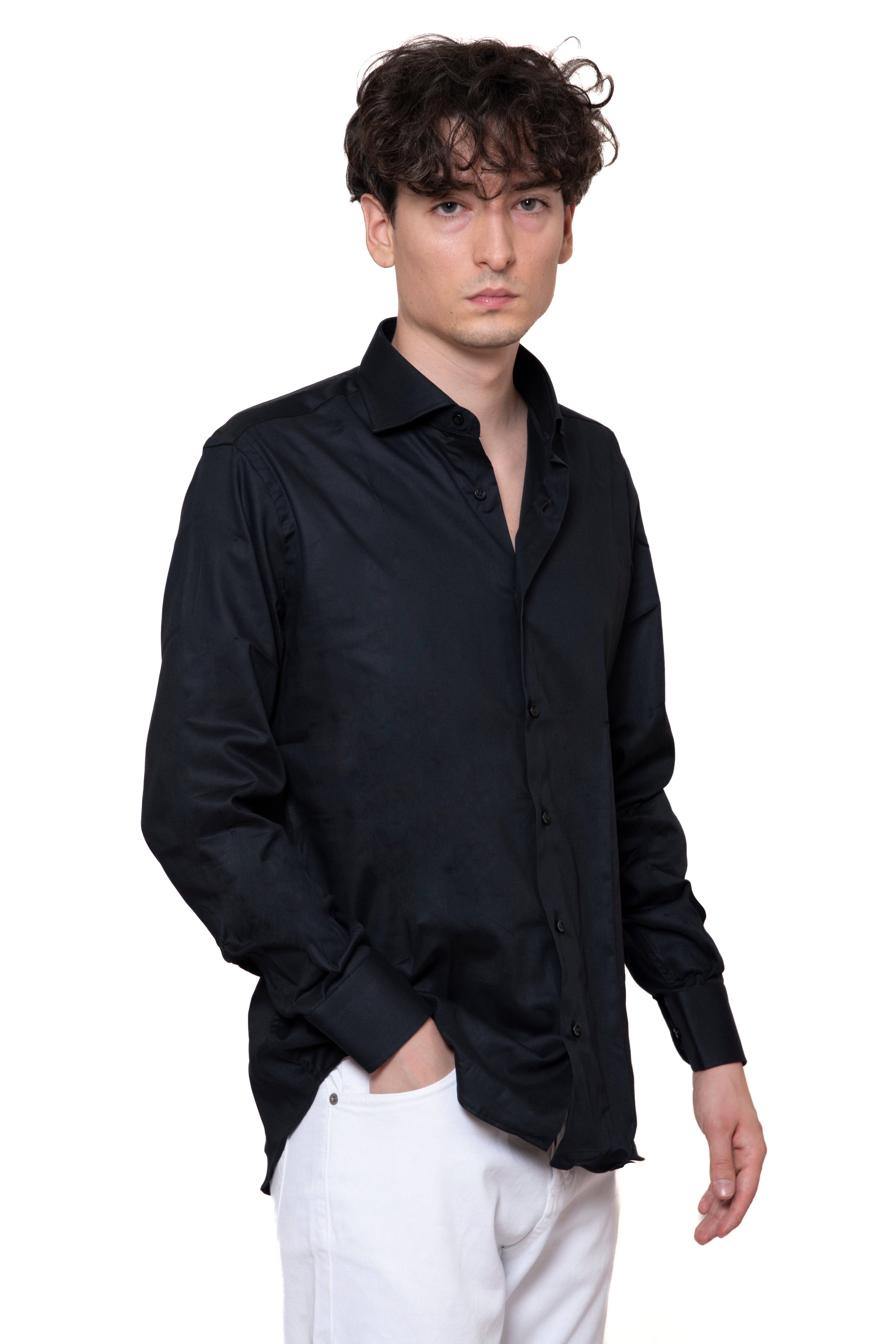 CAMICIA 100% COTONE UNITO NERO