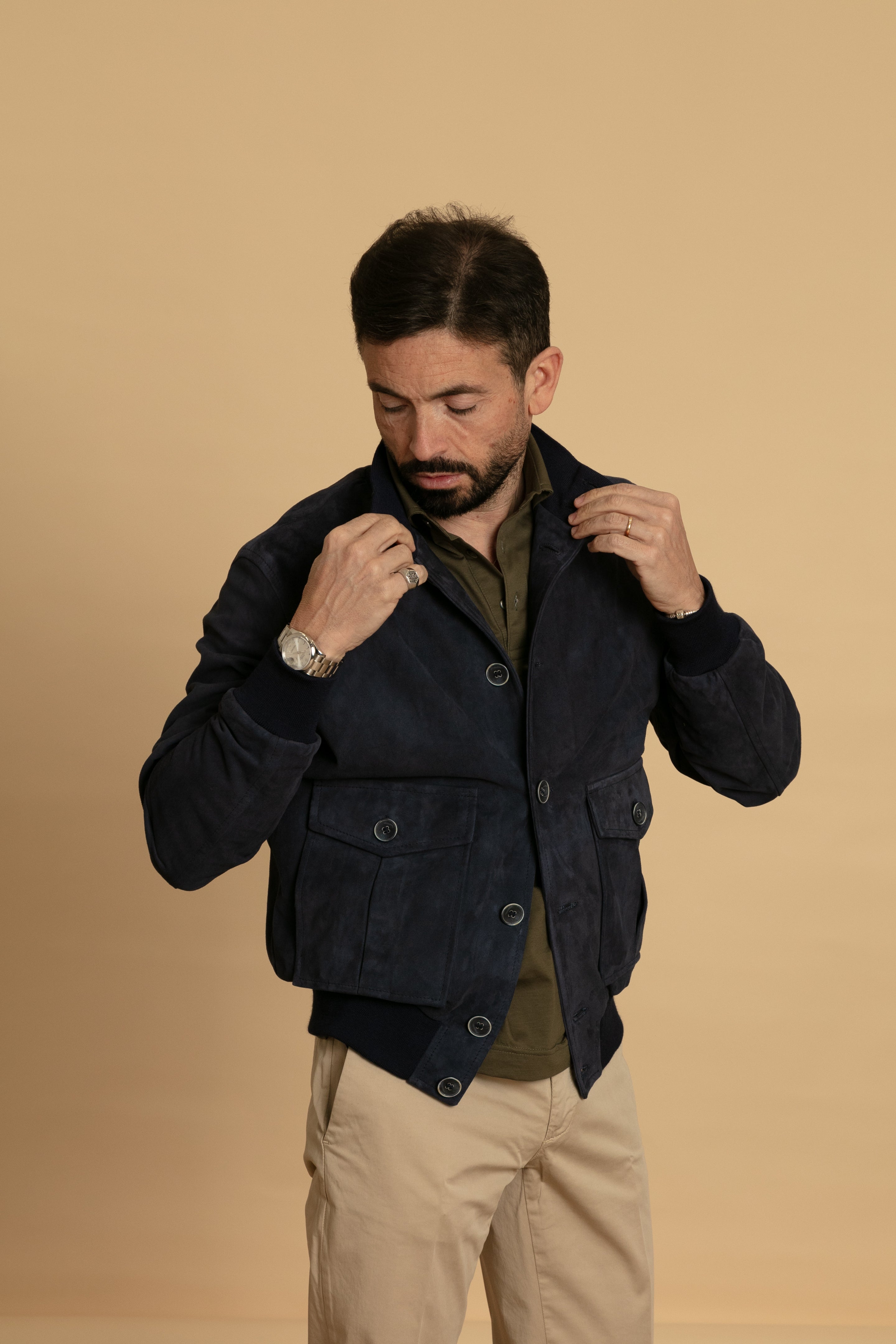Giubbino in renna blu