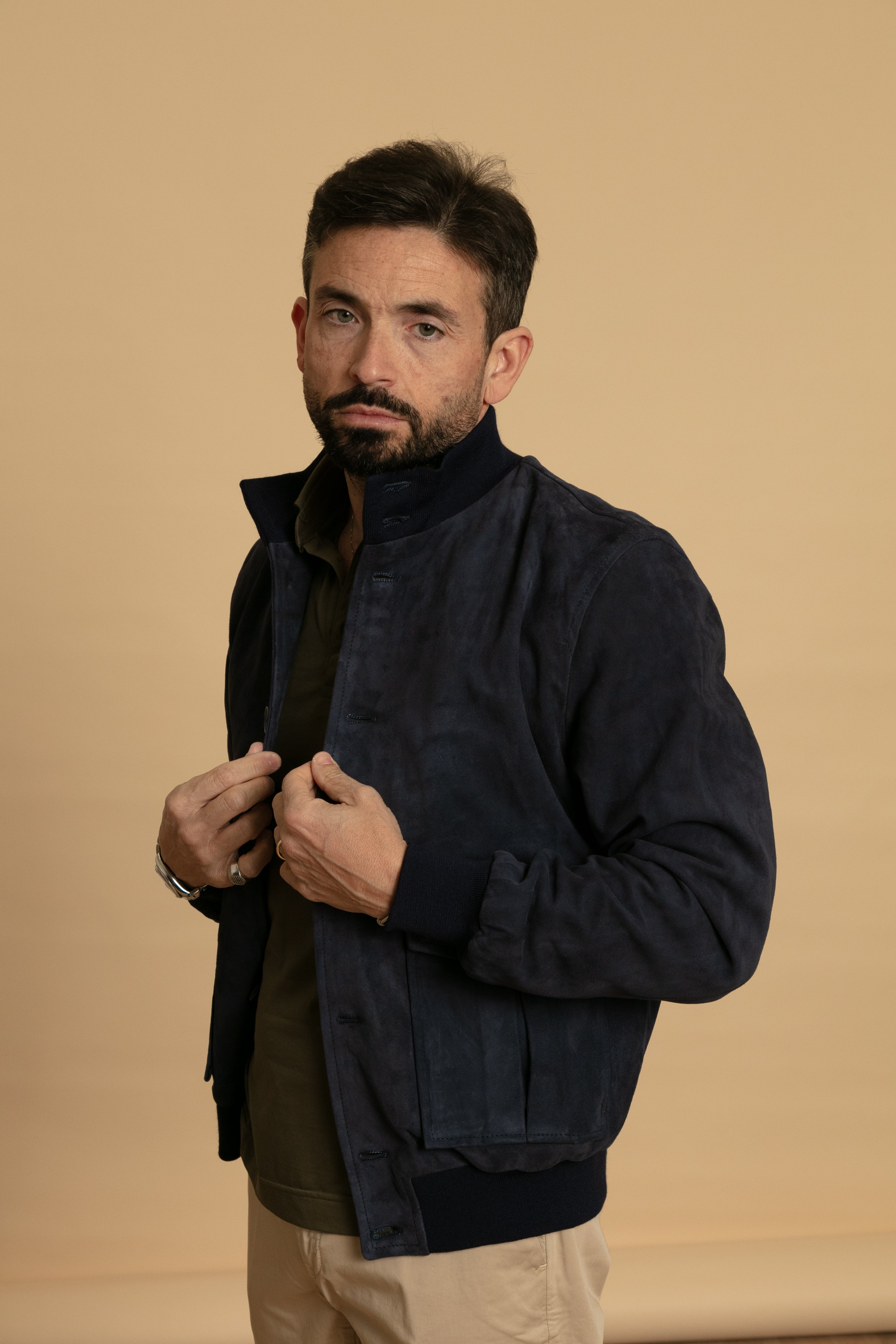 Giubbino in renna blu