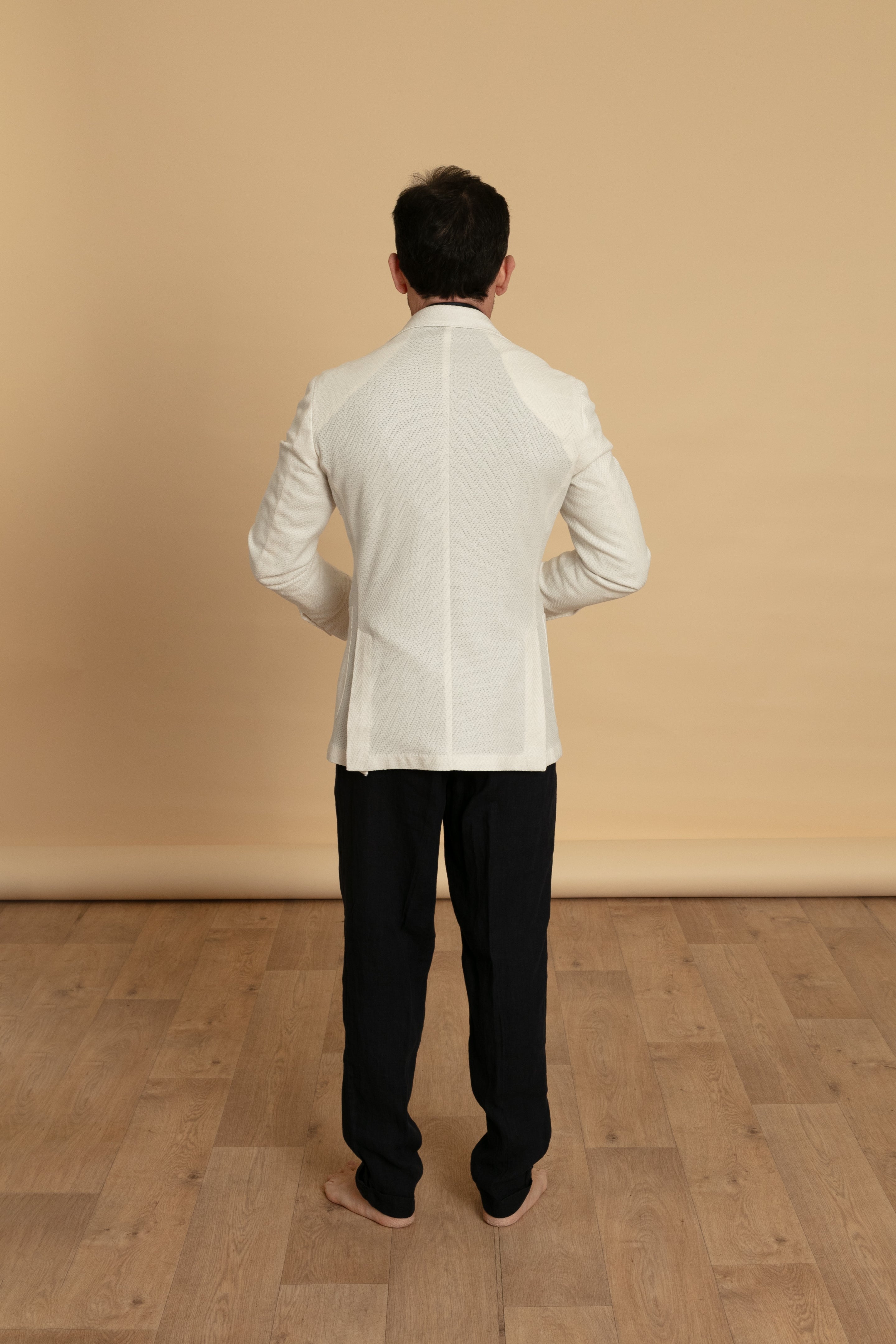 Giacca mono petto Jersey bianco latte