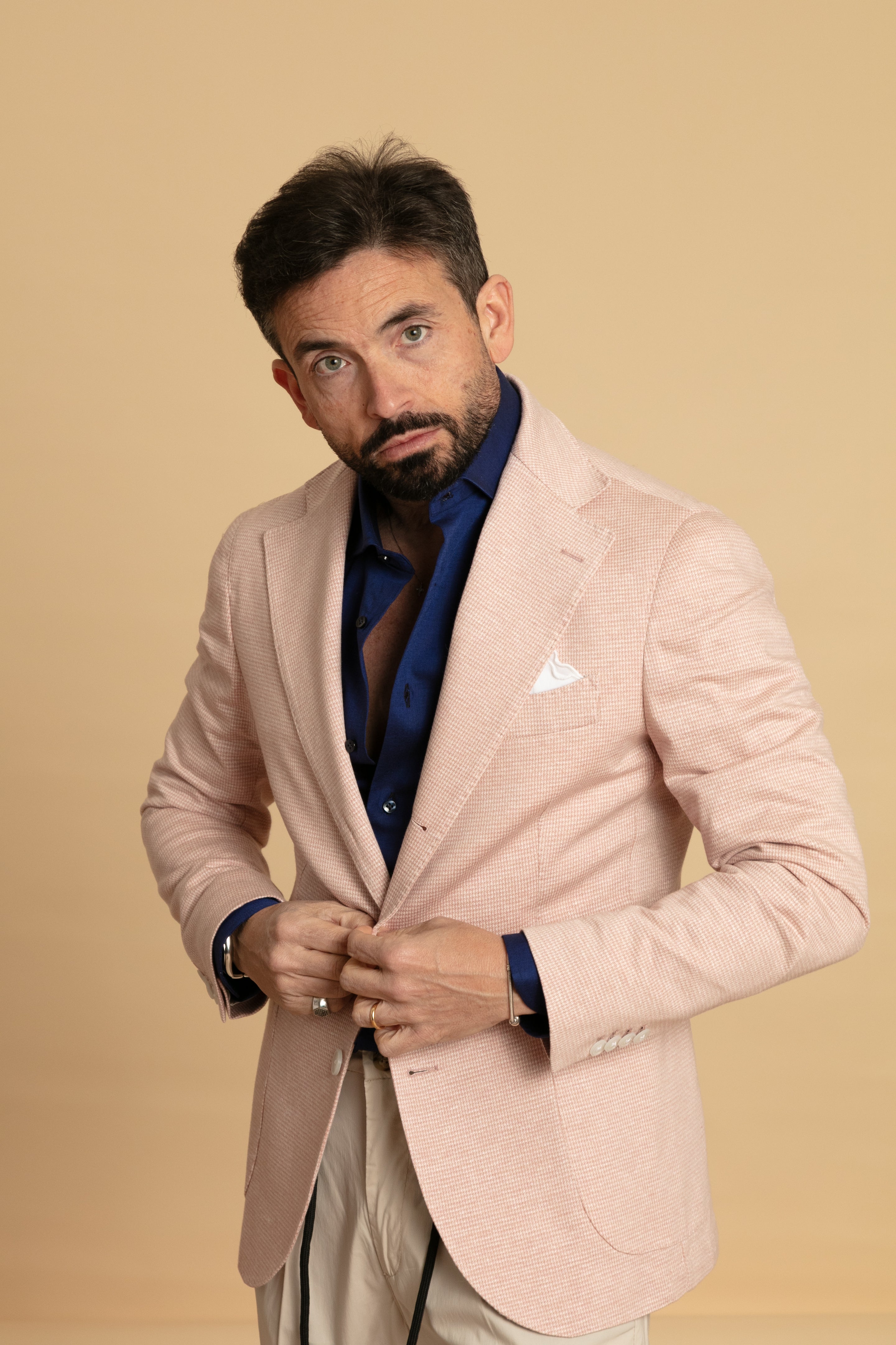 Giacca pied de poule Rosa