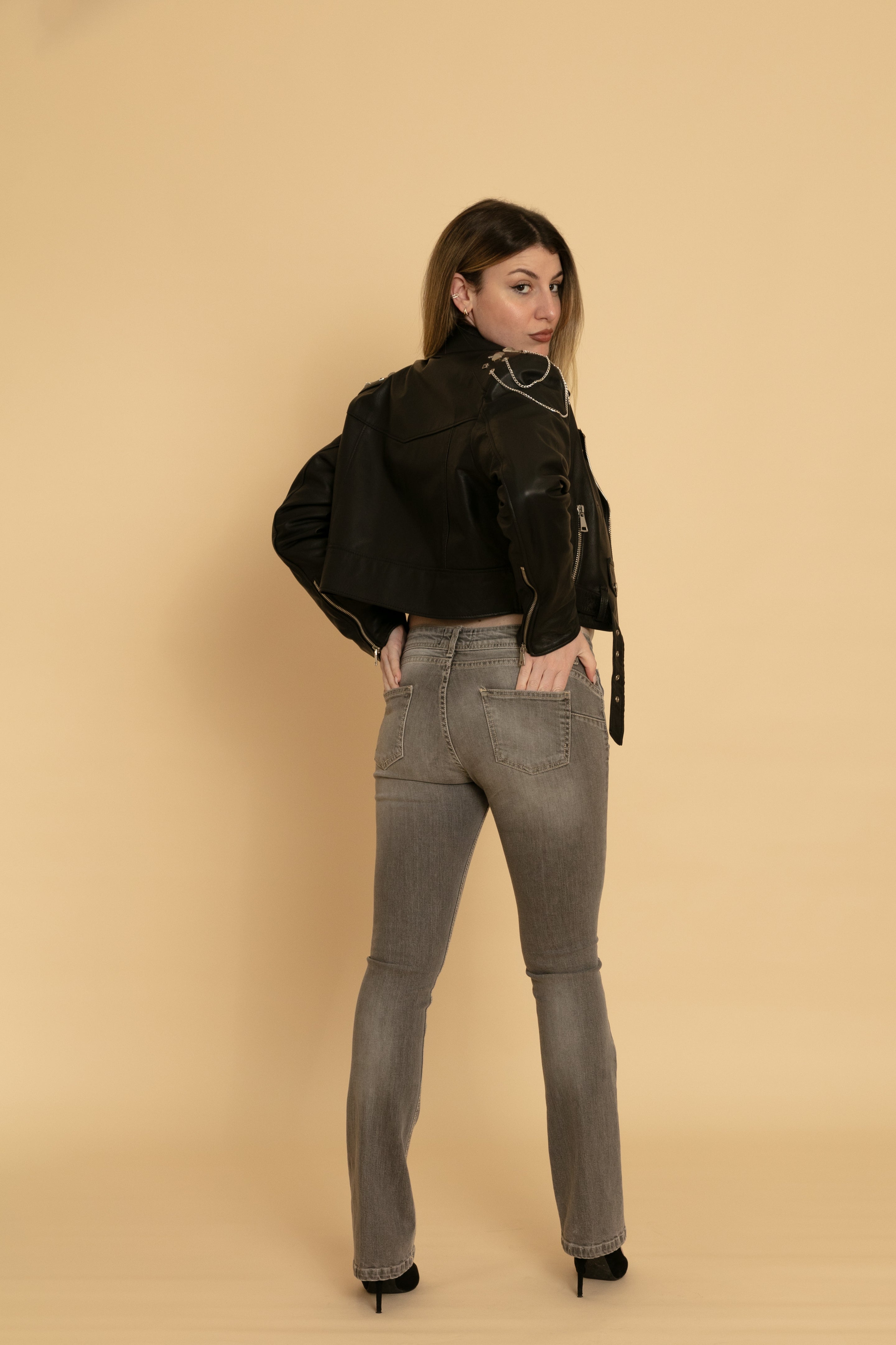 CAVALIERE JEANS GRIGIO DONNA ZAMPETTA
