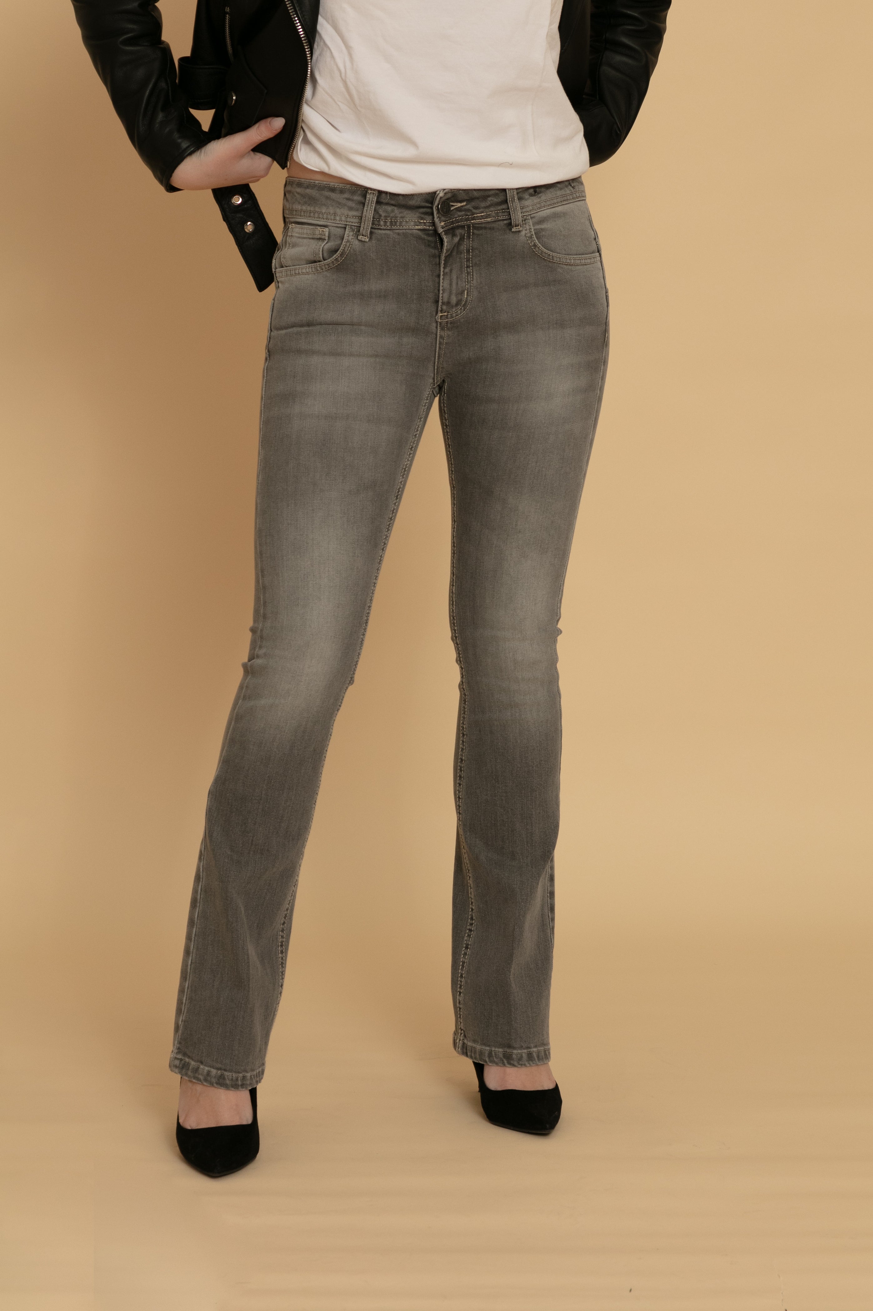 CAVALIERE JEANS GRIGIO DONNA ZAMPETTA
