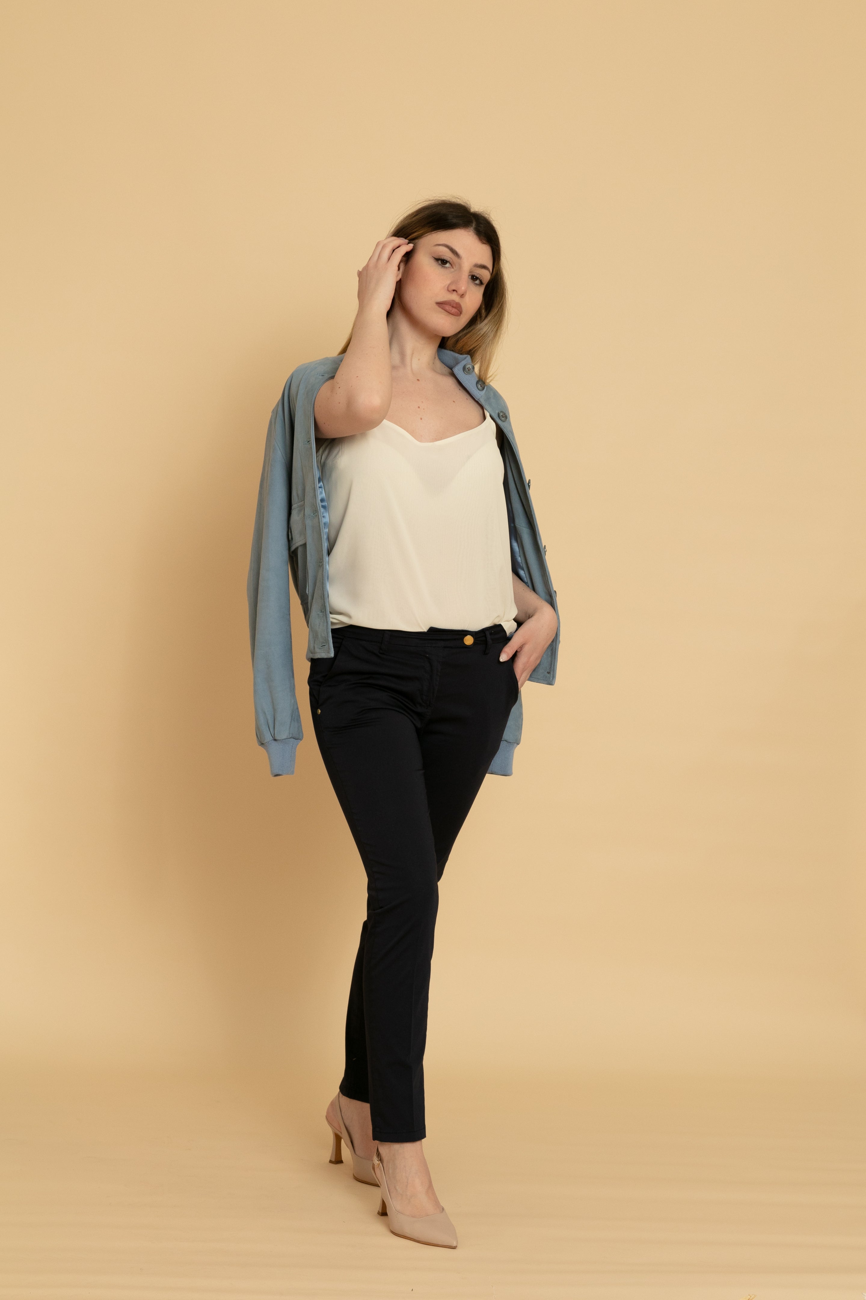 Pantalone Tasca America Donna Blu