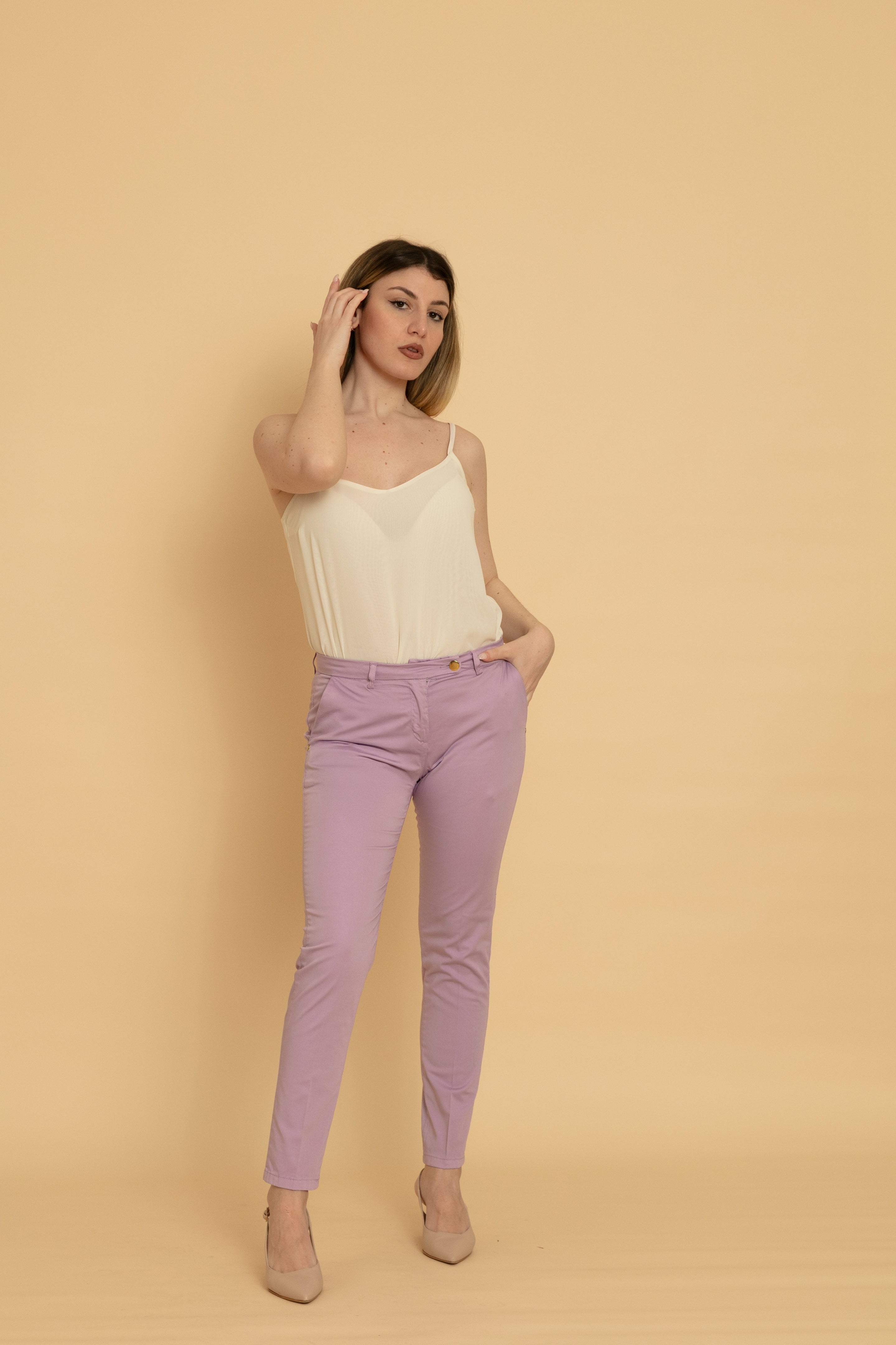 Pantalone Tasca America Donna Lilla