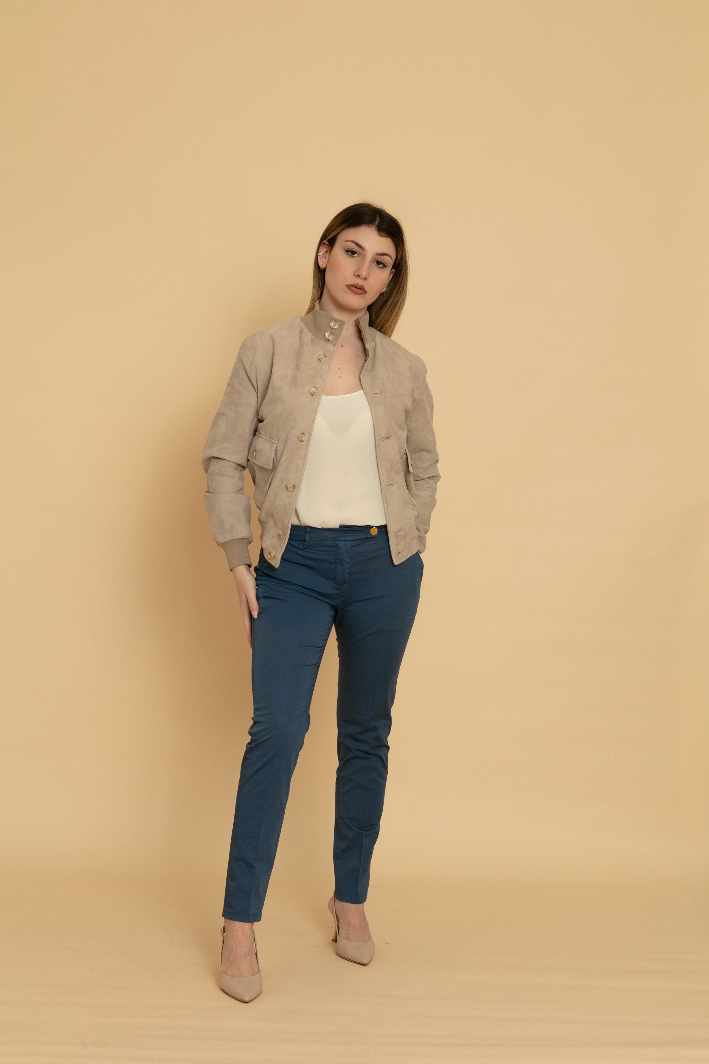 Pantalone Tasca America Donna Blu Rennino