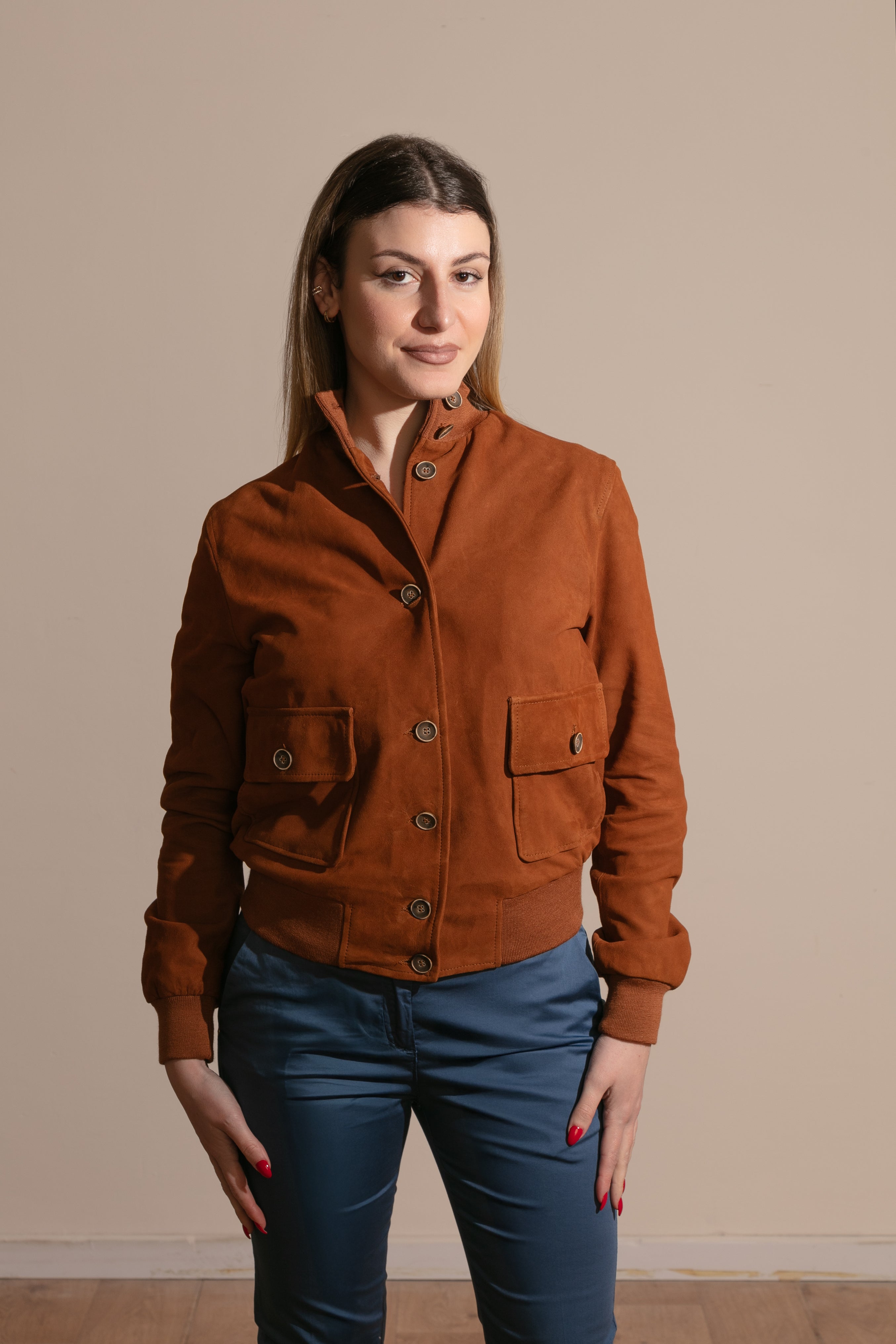 Giubbino in renna mattone
