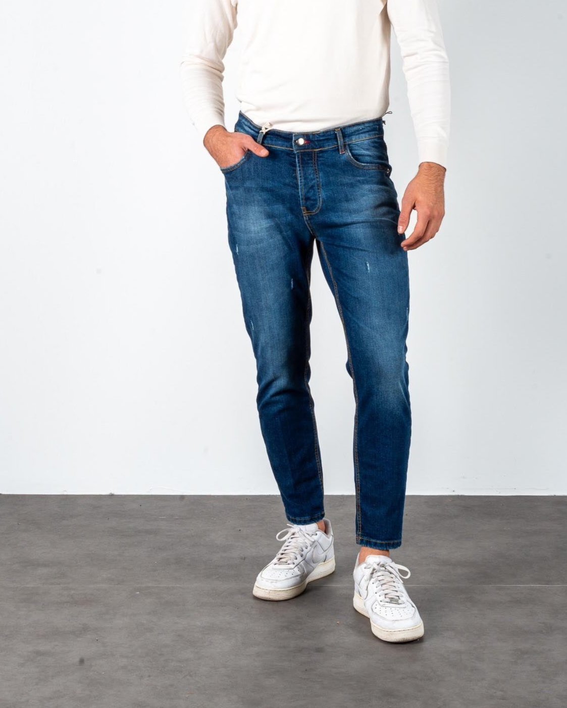 CAVALIERE JEANS BLU LAVAGGIO 3 + ABRASIONI