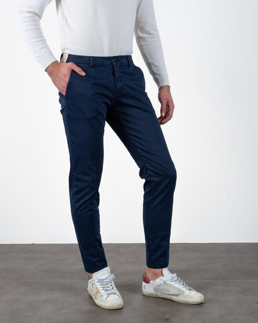 Principe Chinos Cotone invernale tasca america blu