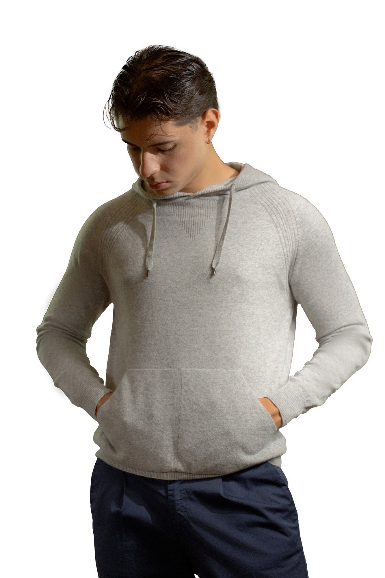 FELPA MISTO CASHMERE GRIGIO